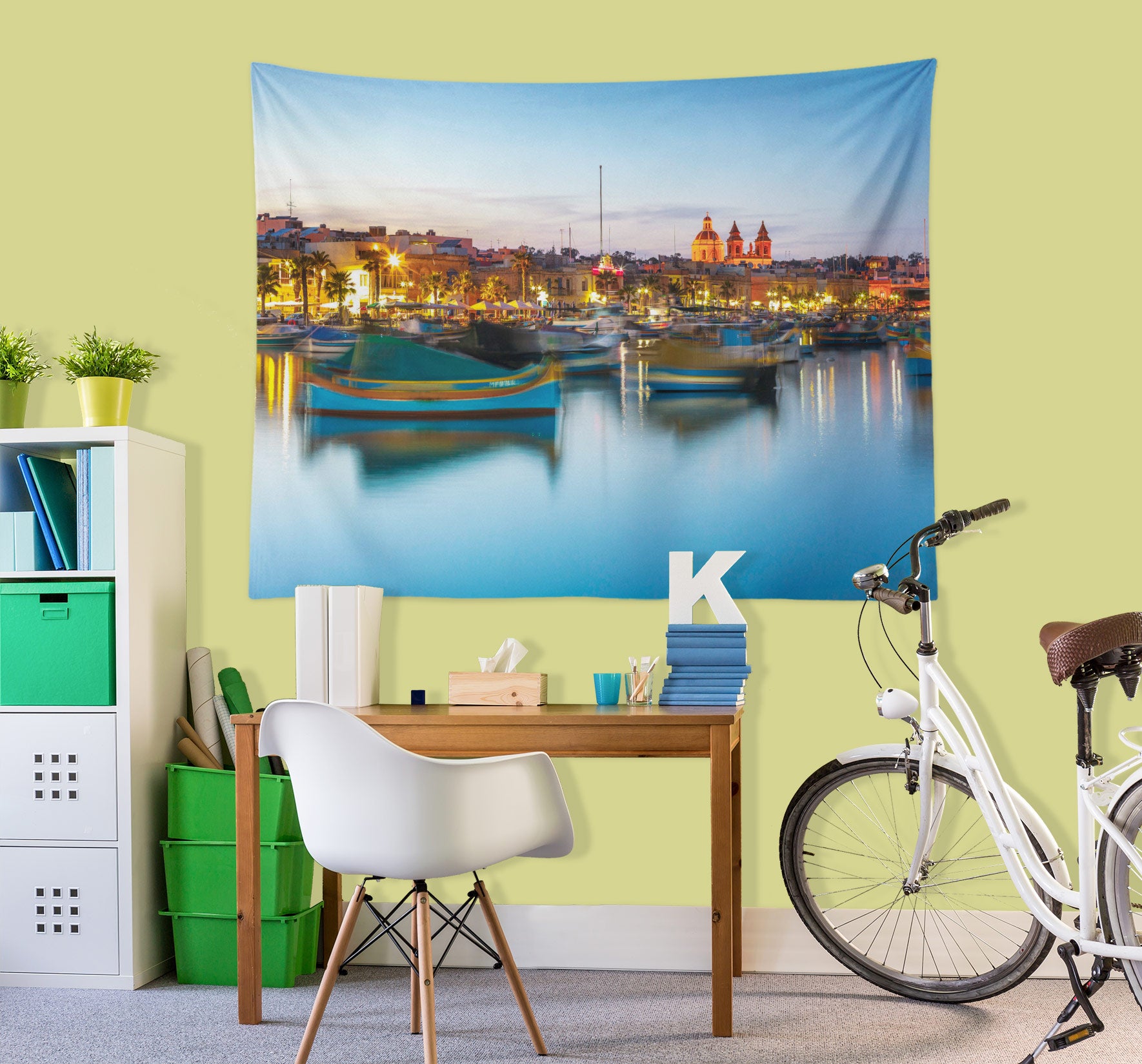 3D Riverside Vessel 112172 Assaf Frank Tapestry Hanging Cloth Hang