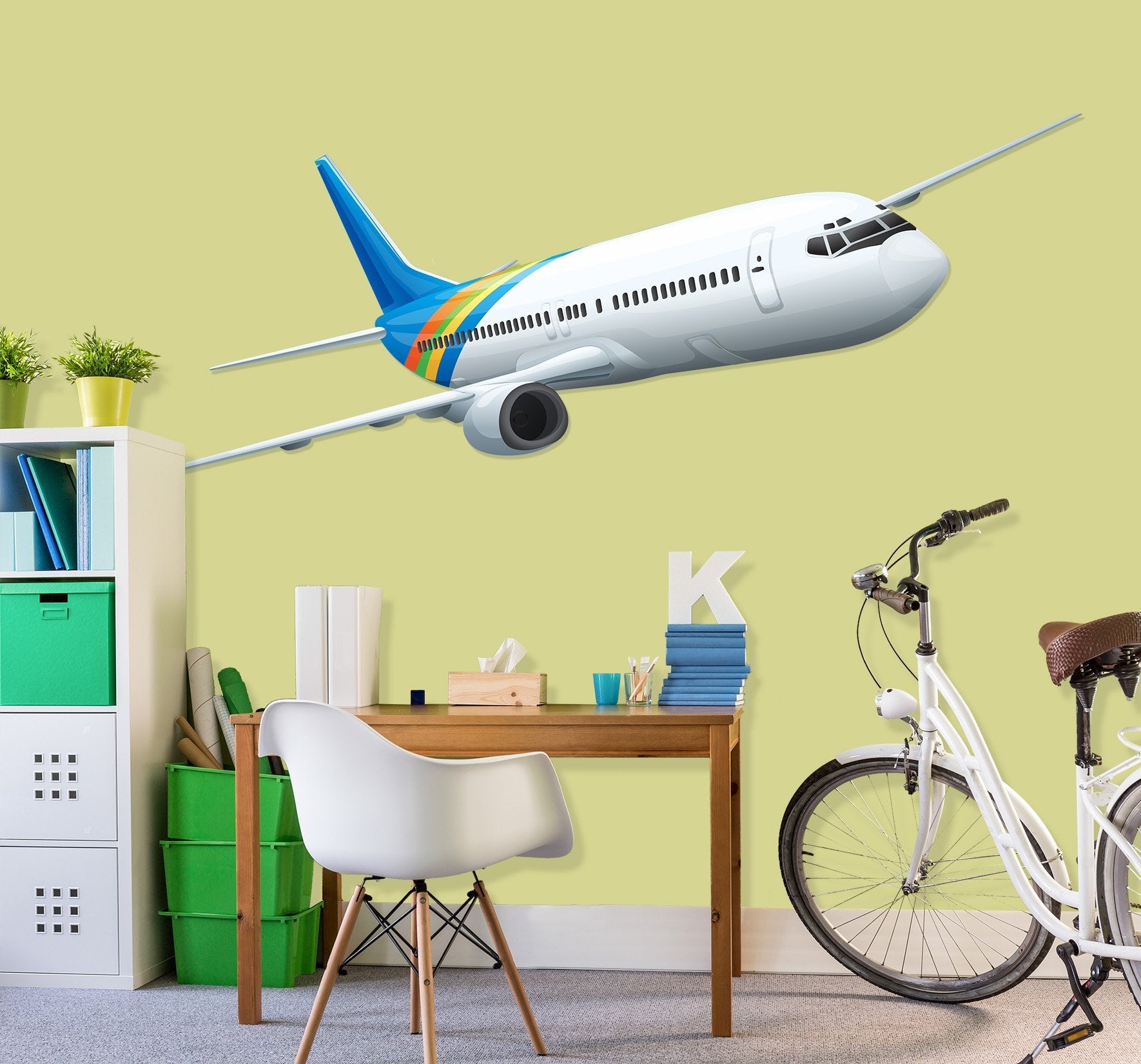 3D White Plane 122 Vehicles Wallpaper AJ Wallpaper