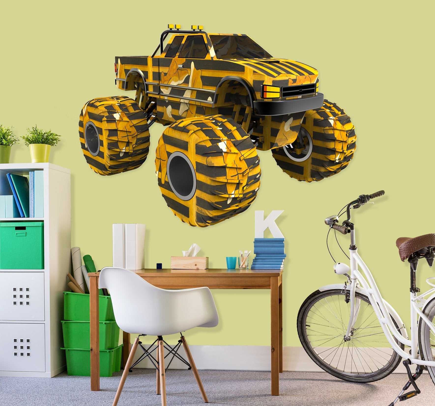 3D Yellow Deformation Car 0012 Vehicles Wallpaper AJ Wallpaper