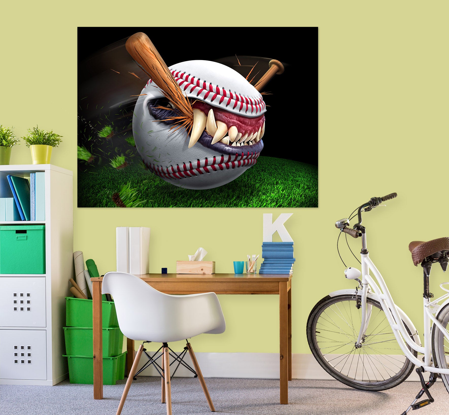 3D Baseball Teeth 5095 Tom Wood Wall Sticker