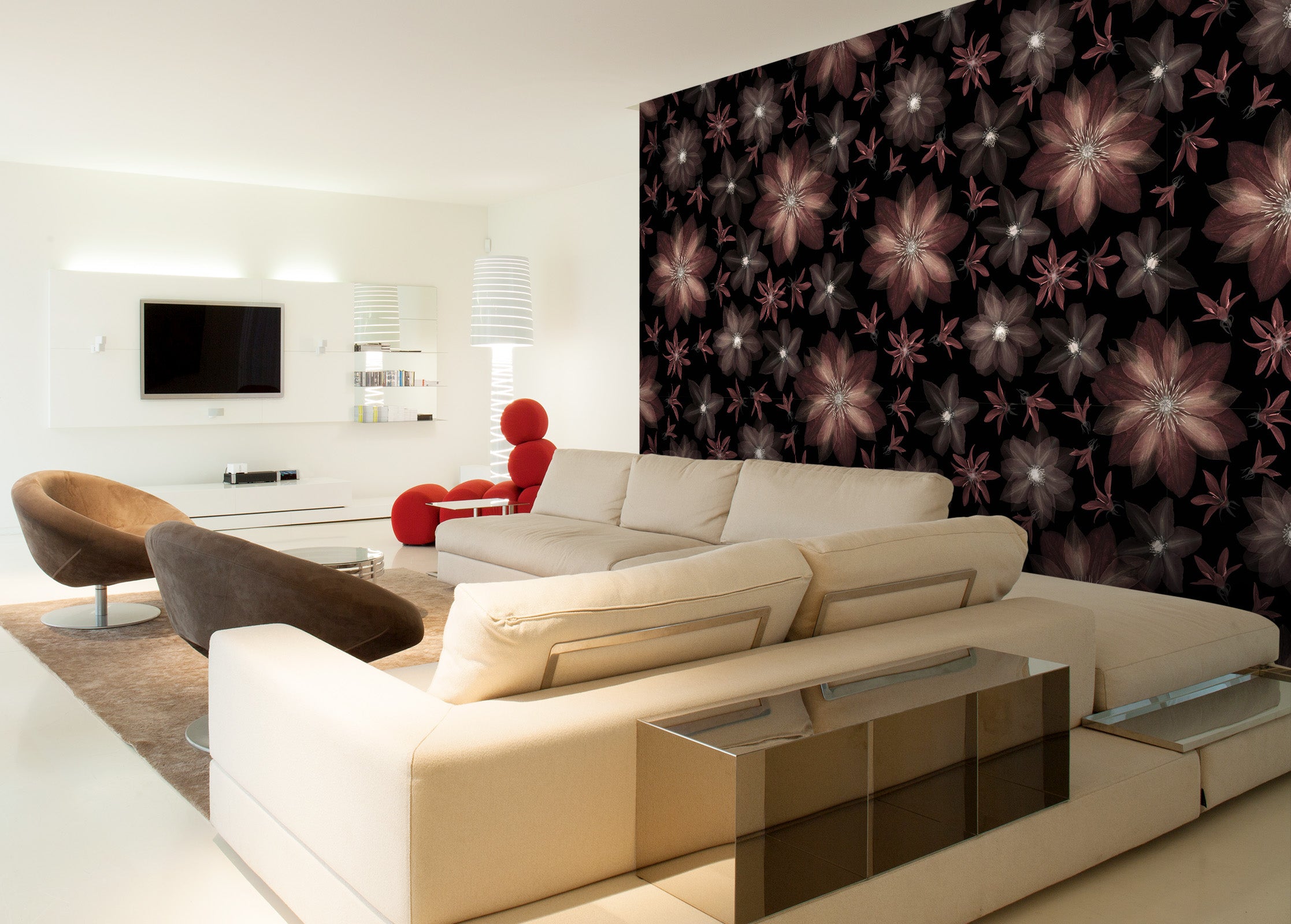 3D Red Blooming Flower 082 Assaf Frank Wall Mural Wall Murals