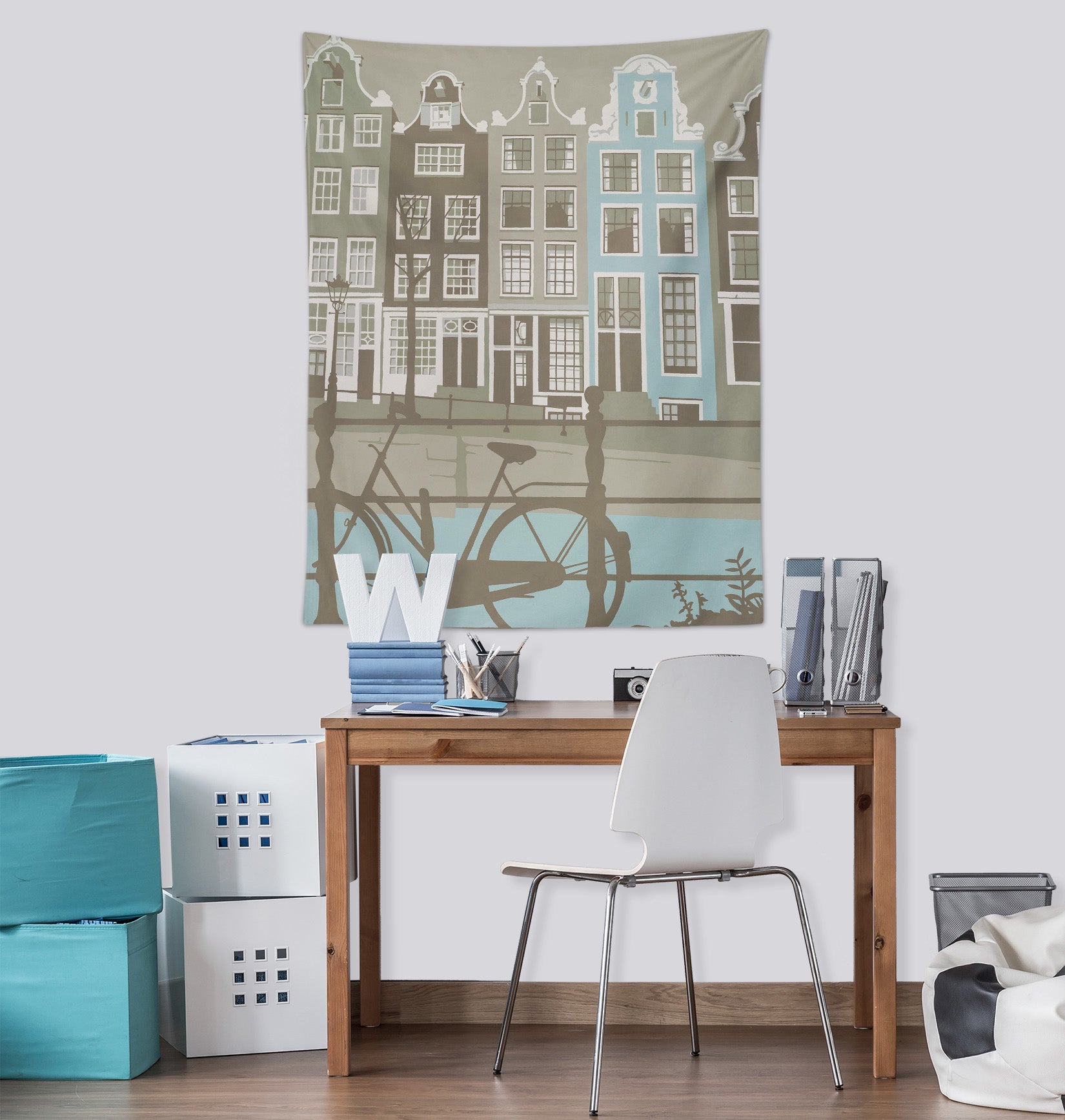 3D Bike Building 5312 Steve Read Tapestry Hanging Cloth Hang