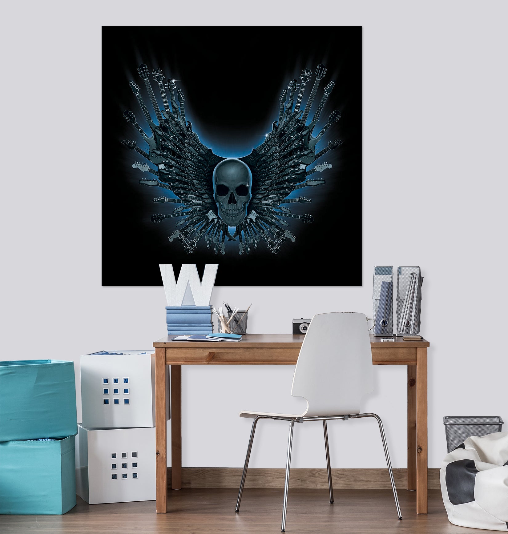 3D Skull Strings 073 Vincent Hie Wall Sticker