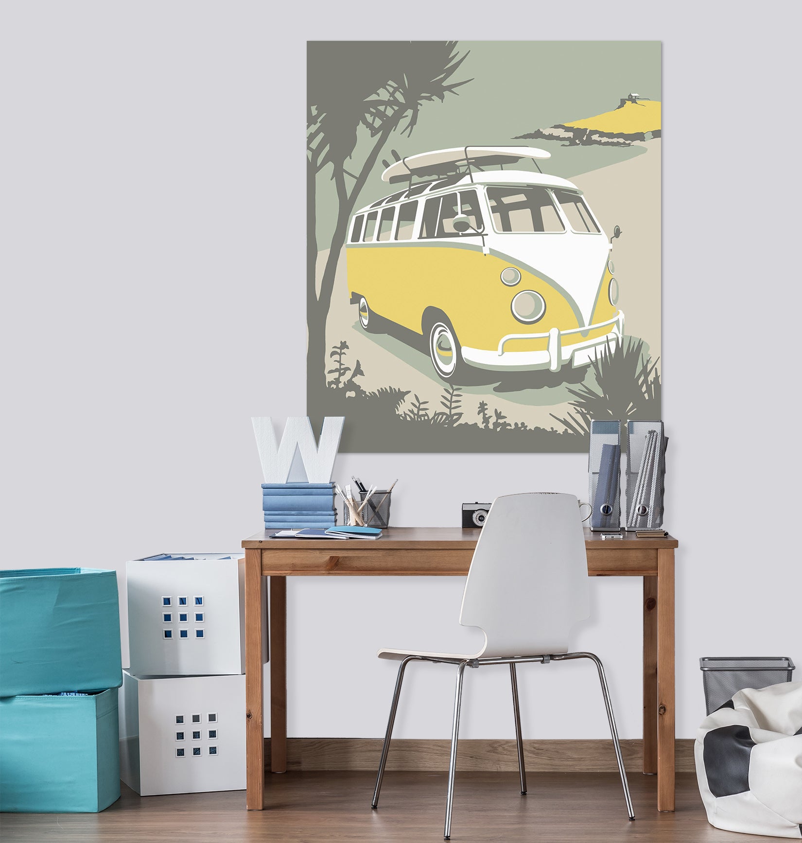 3D Yellow Bus 070 Steve Read Wall Sticker