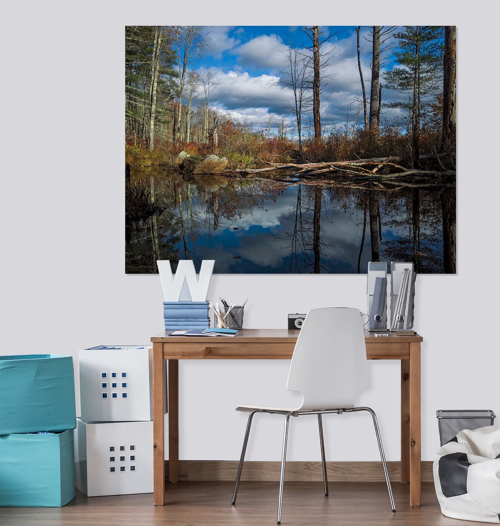 3D Forest Lake 105 Jerry LoFaro Wall Sticker