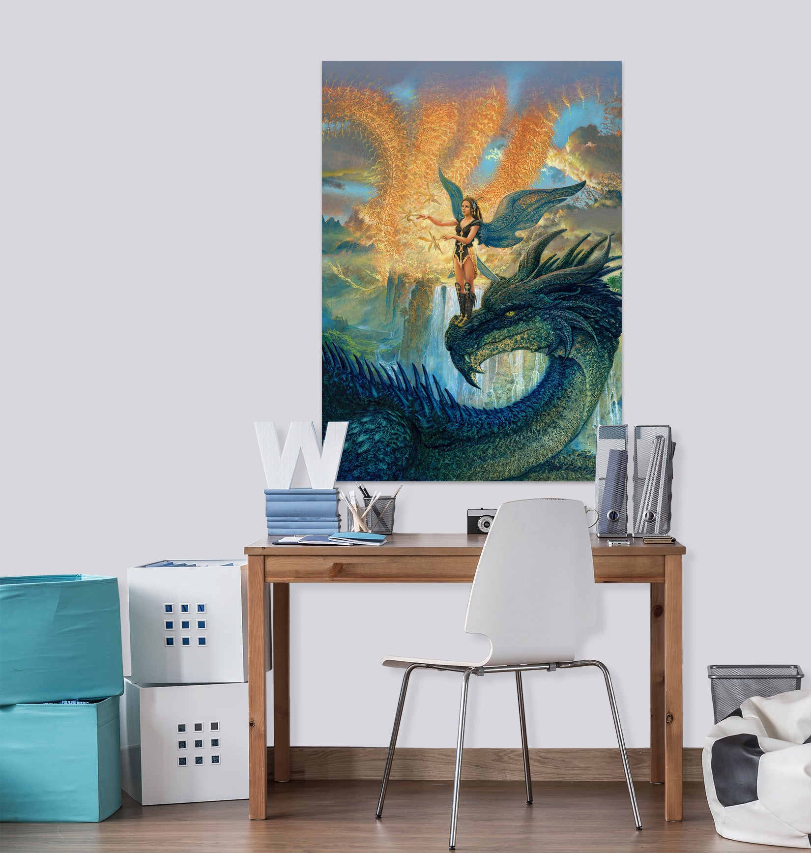3D Dragon Elf Girl 8141 Ciruelo Wall Sticker