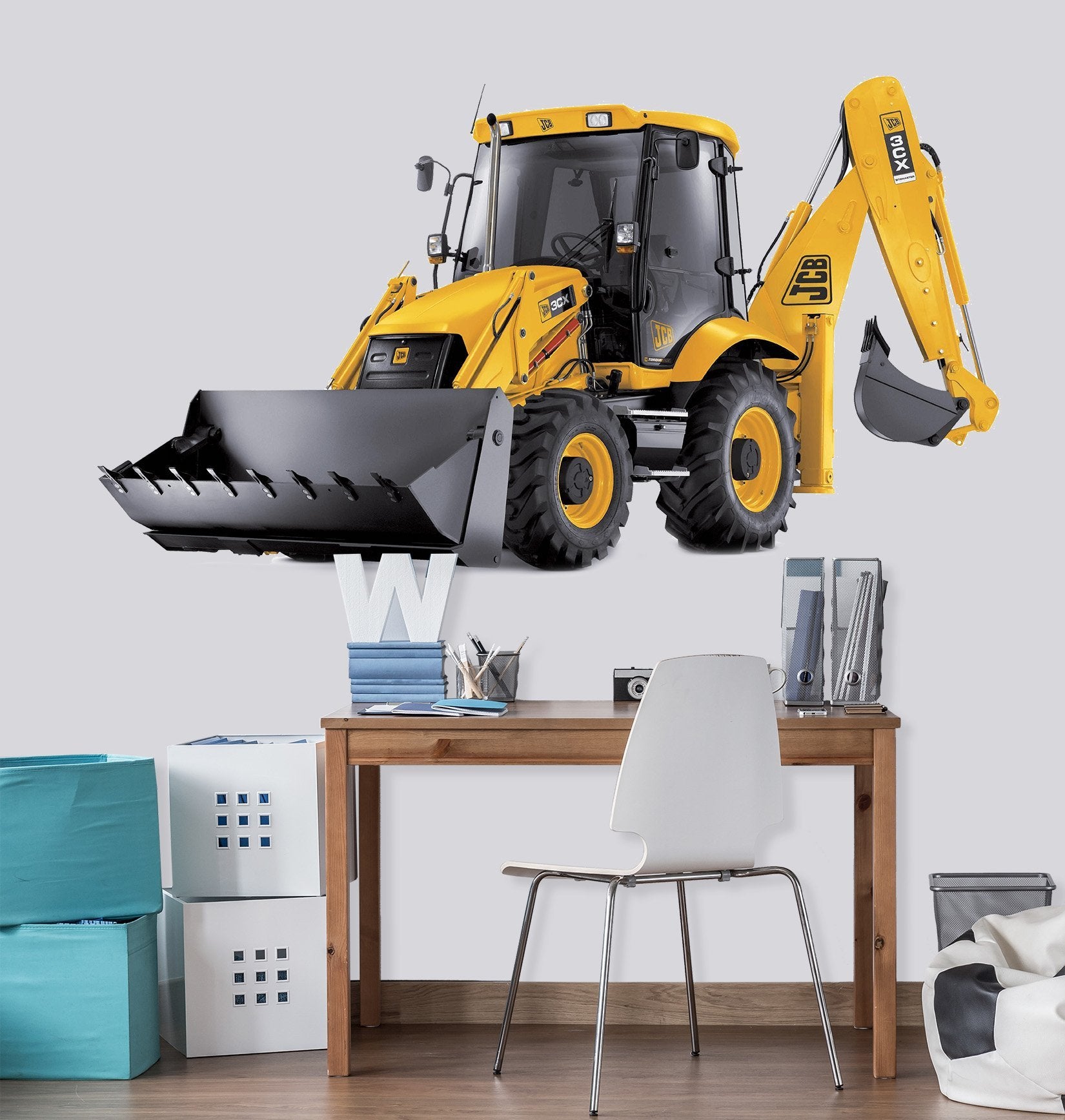 3D Yellow Digging Machine 0105 Vehicles Wallpaper AJ Wallpaper