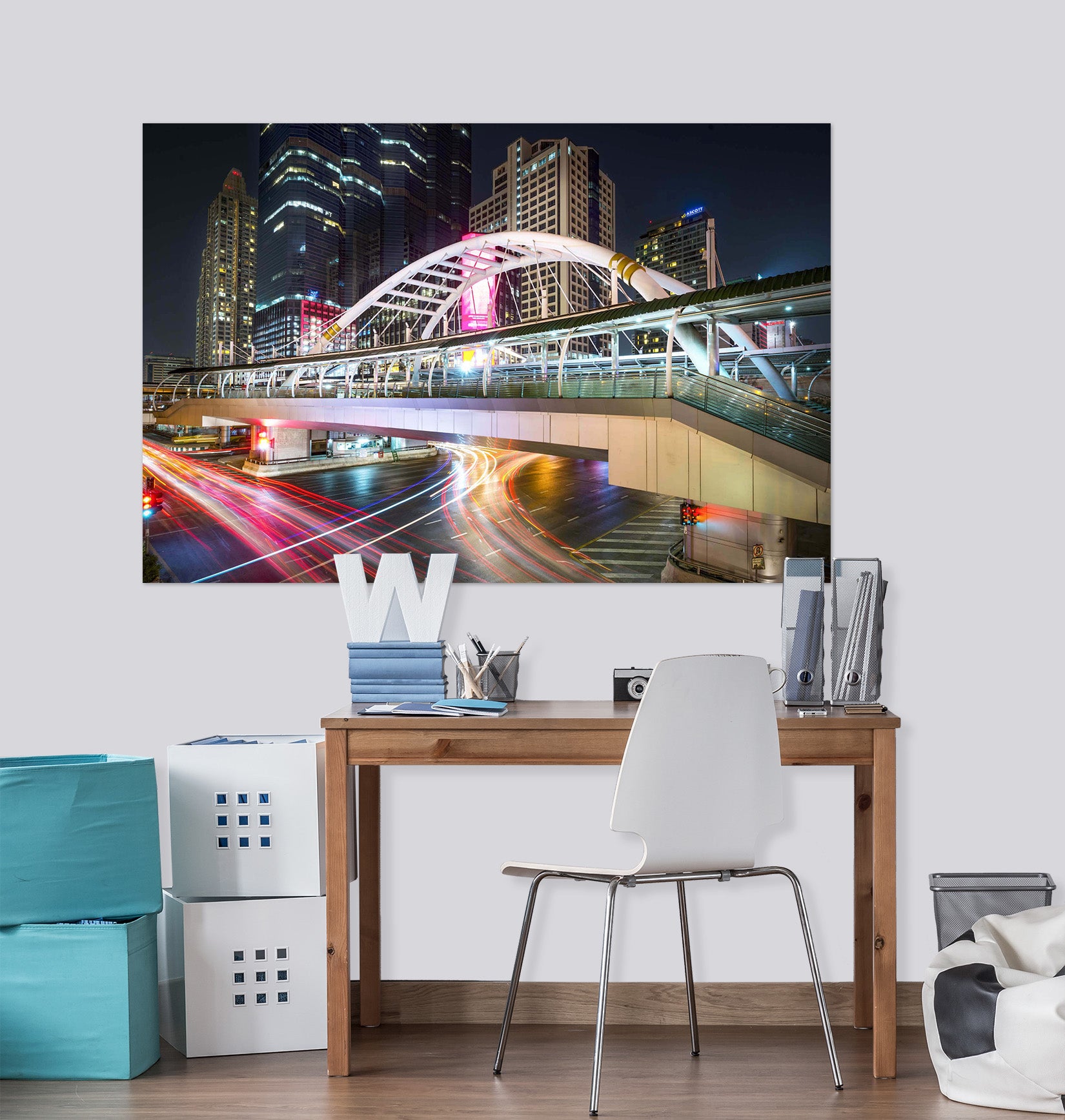 3D Bangkok Bridge 107 Marco Carmassi Wall Sticker