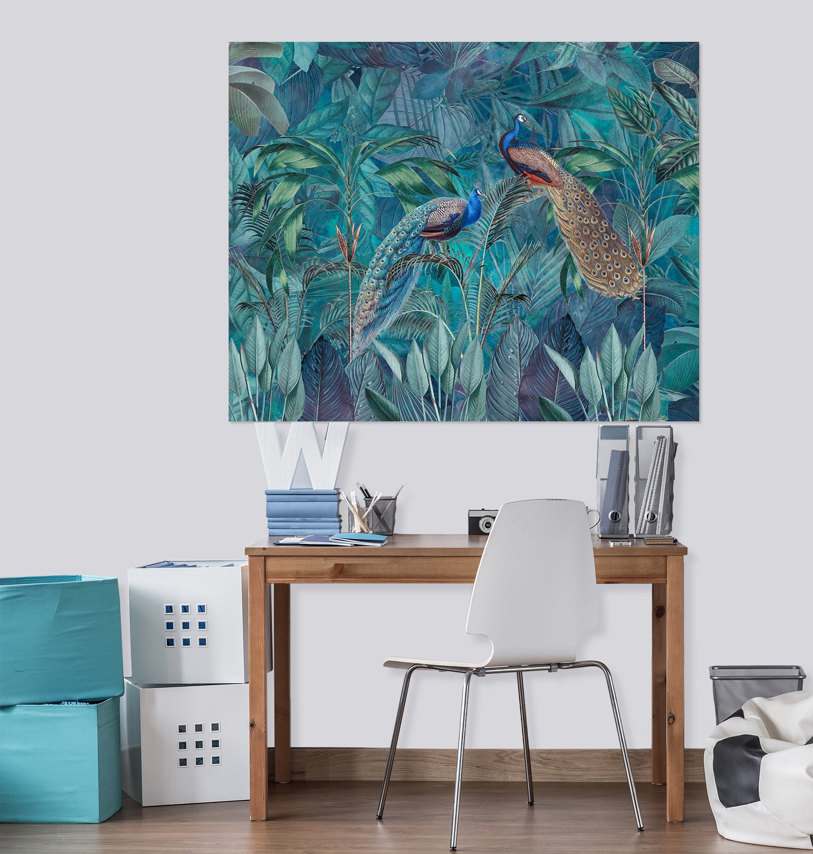 3D Green Peacock 113 Andrea haase Wall Sticker