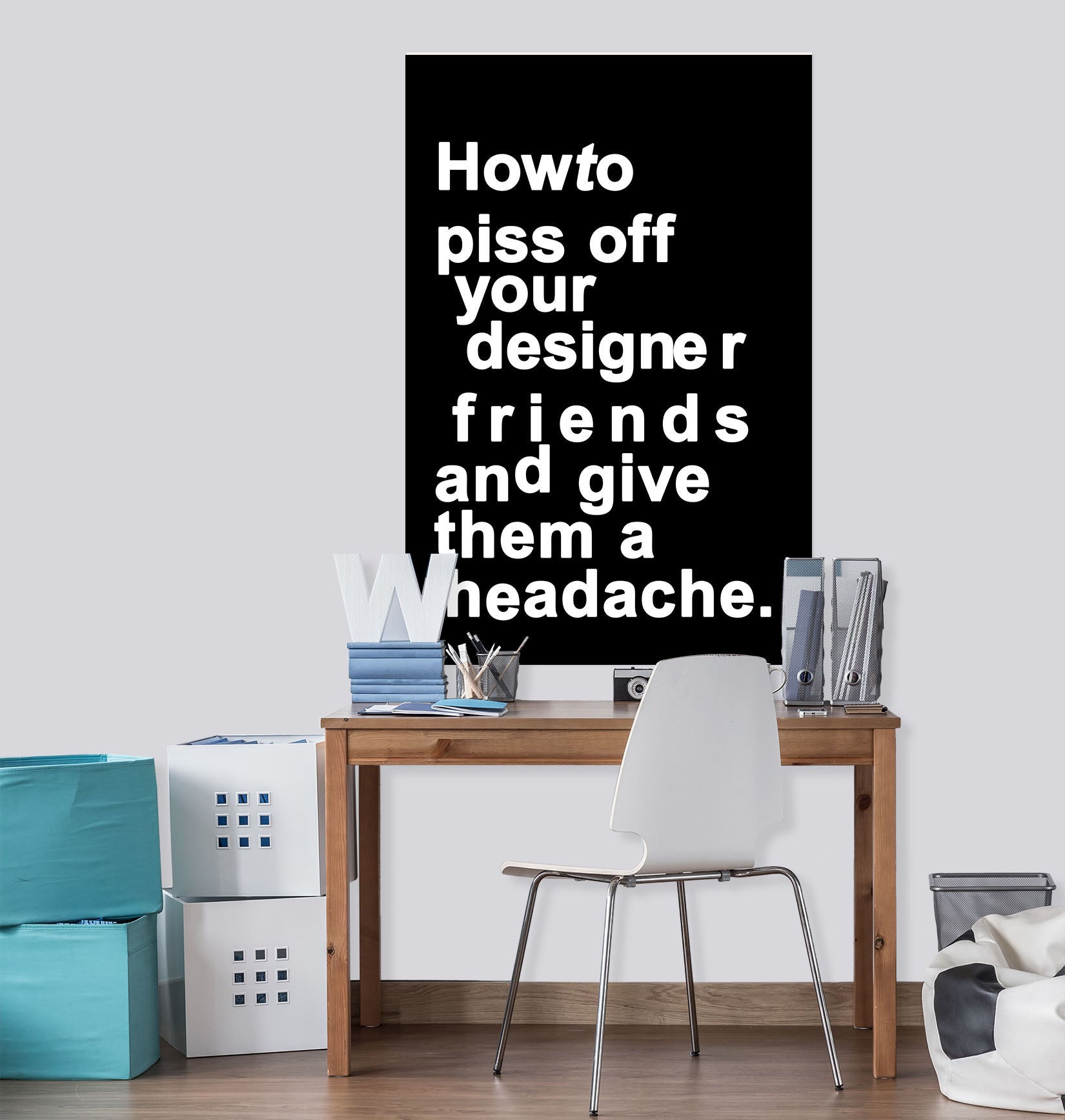 3D Black Letters 223 Boris Draschoff Wall Sticker