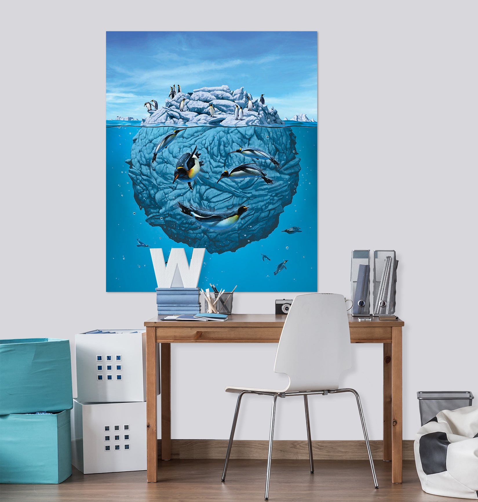 3D Penguin Wink Def 060 Vincent Hie Wall Sticker