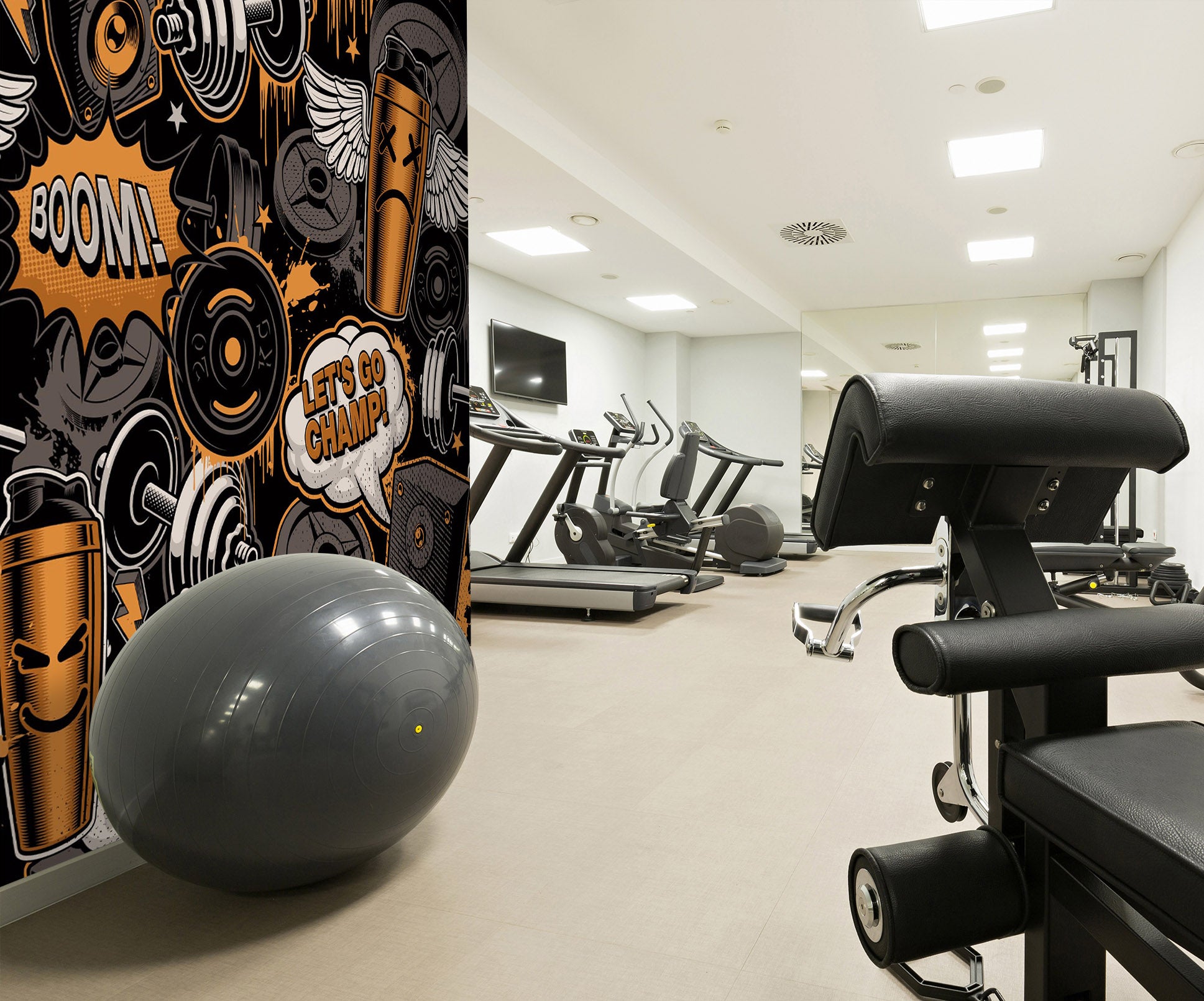 3D Dumbbell Iron Piece 107 Wall Murals Wallpaper AJ Wallpaper 2