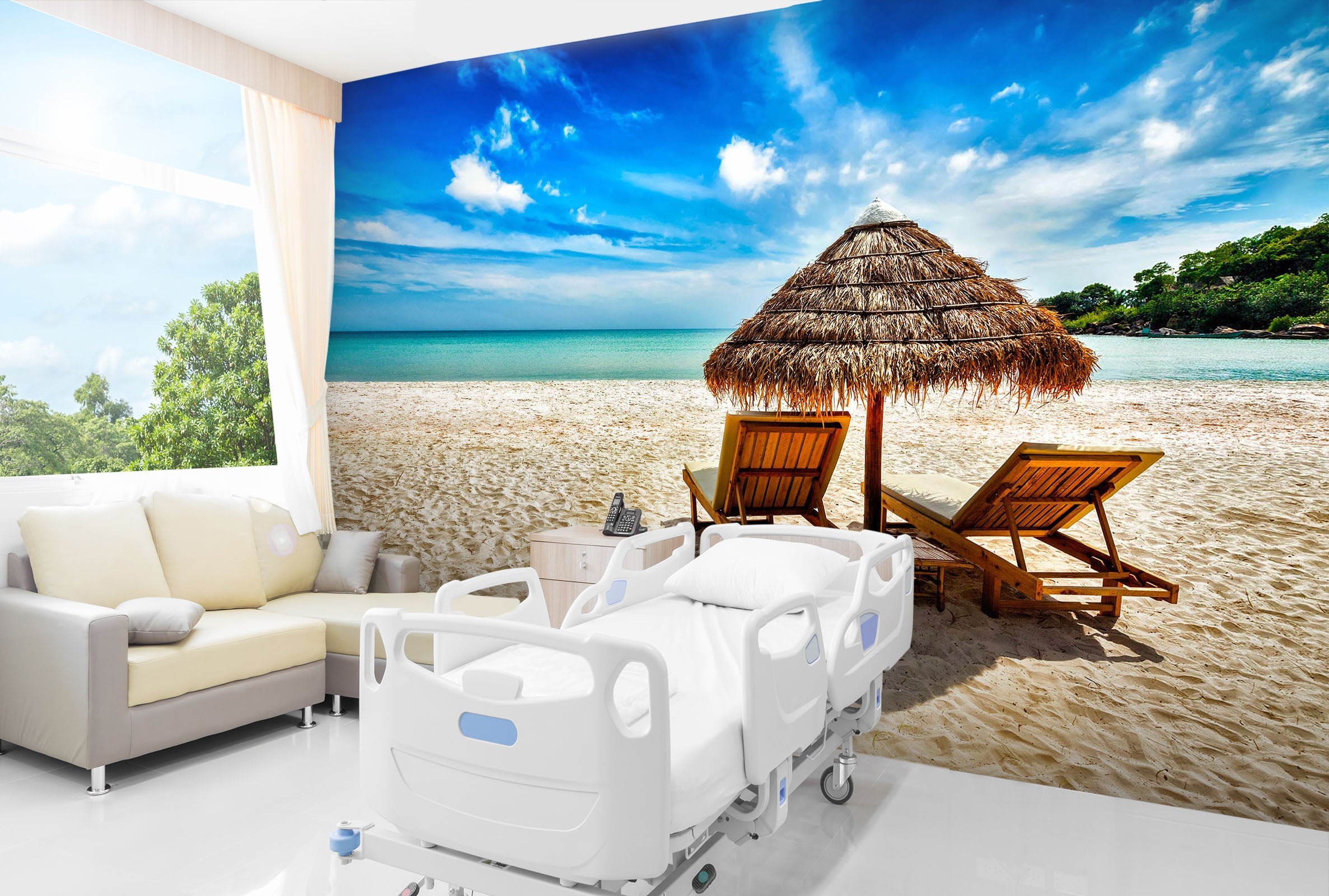 3D Sunny Beach 07 Wall Murals Wallpaper AJ Wallpaper 2