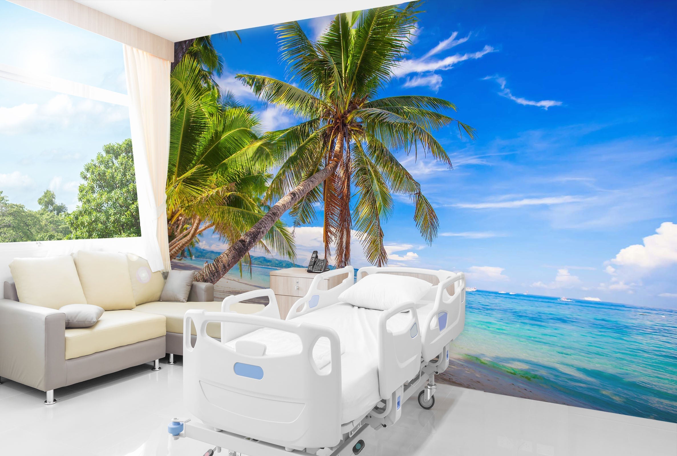 3D White Beach Tree 38 Wall Murals Wallpaper AJ Wallpaper 2