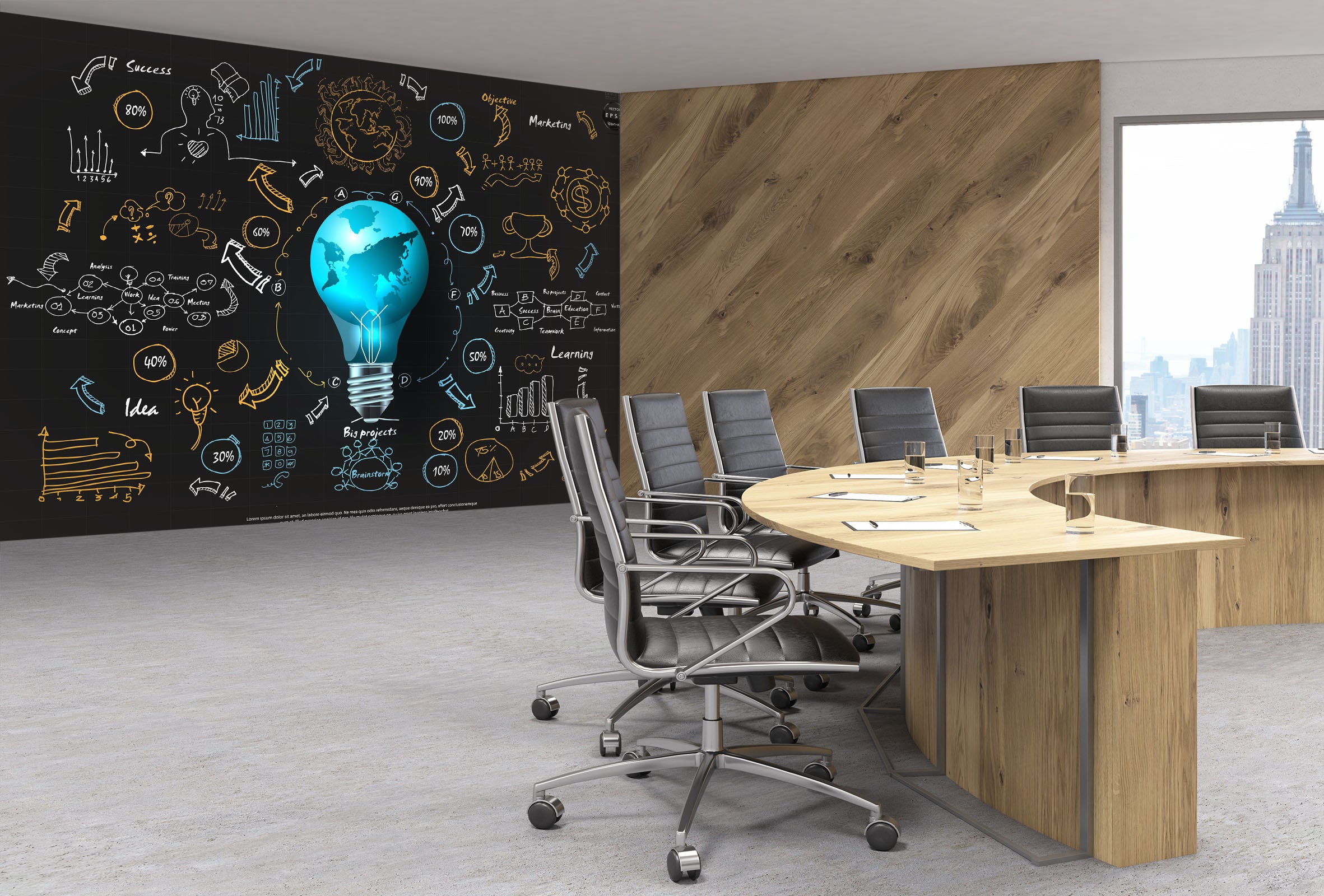 3D Light Bulb Formula 040 Wall Murals