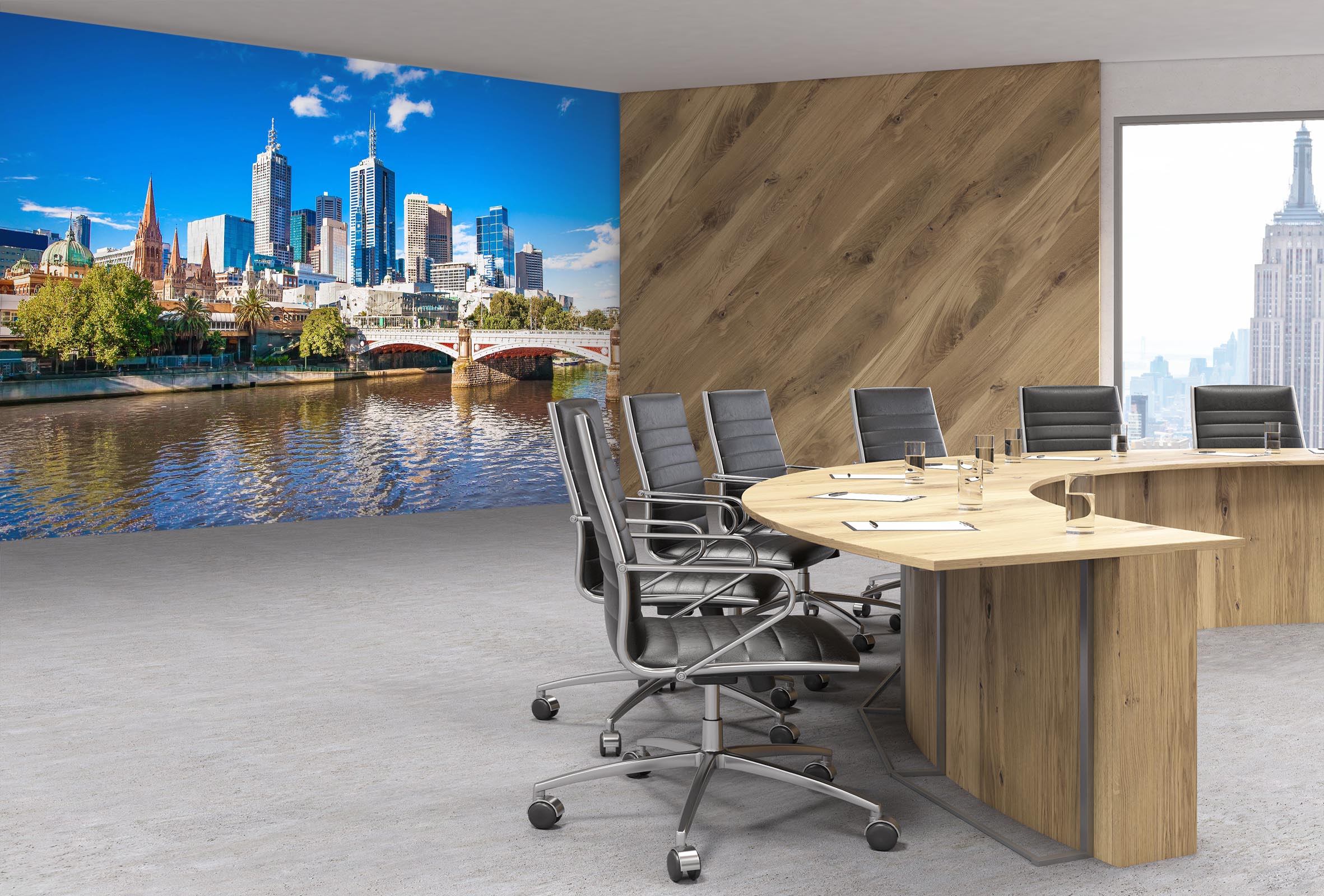 3D City Building Bridge 029 Wall Murals Wallpaper AJ Wallpaper 2