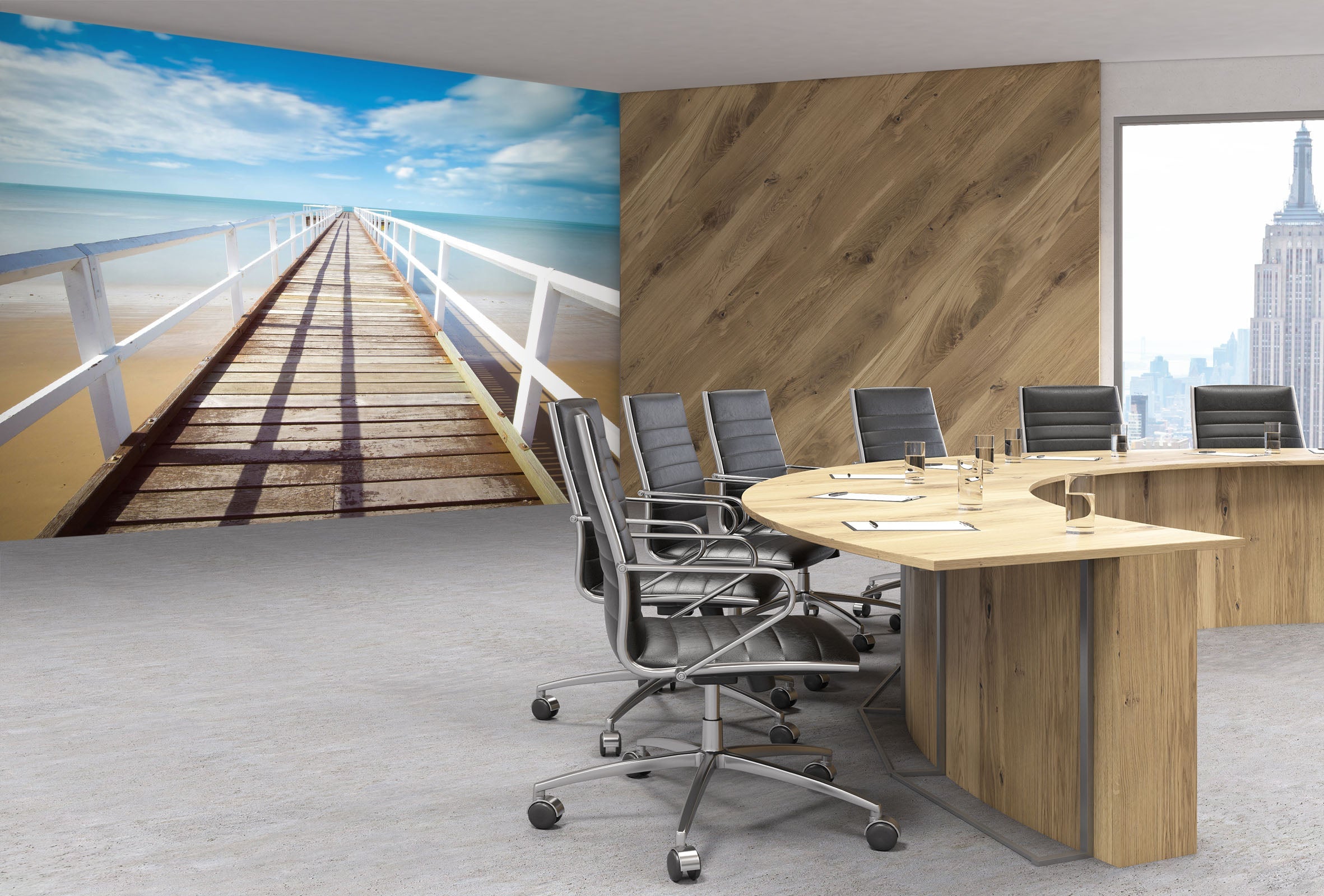 3D Seascape Bridge 017 Wall Murals Wallpaper AJ Wallpaper 2
