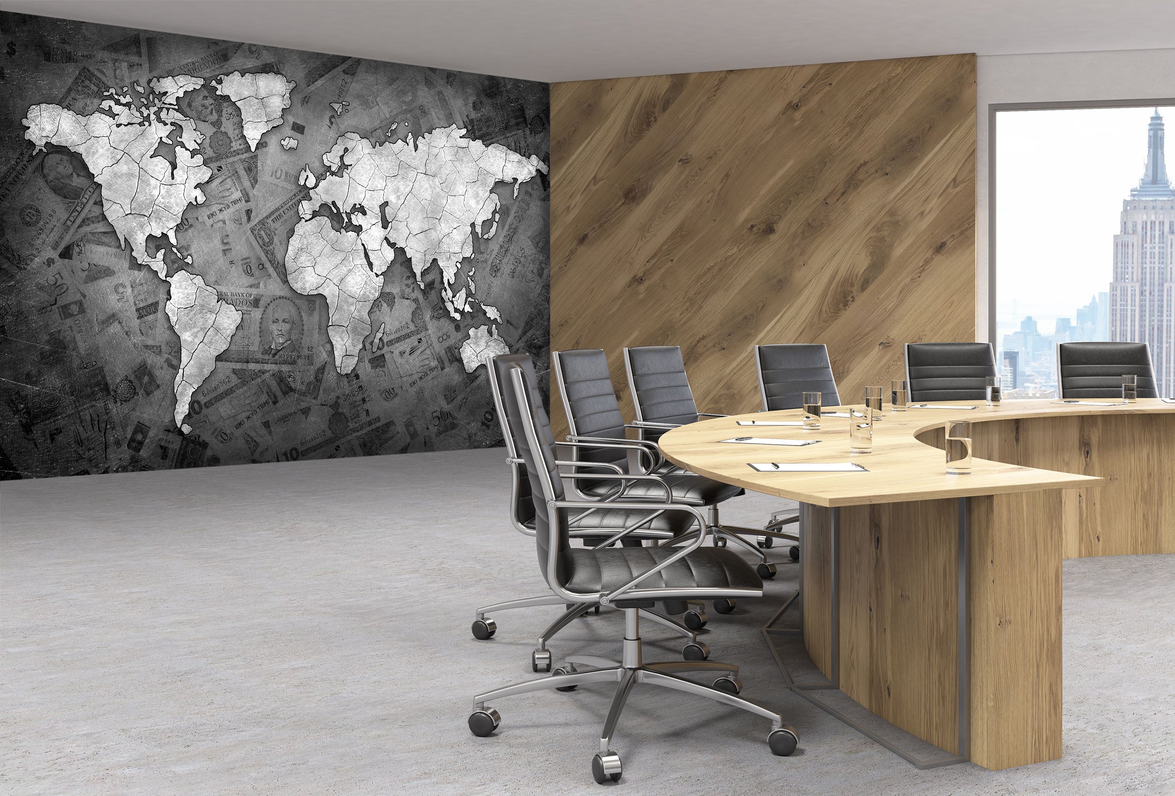 3D Modern Style 2009 World Map Wall Murals