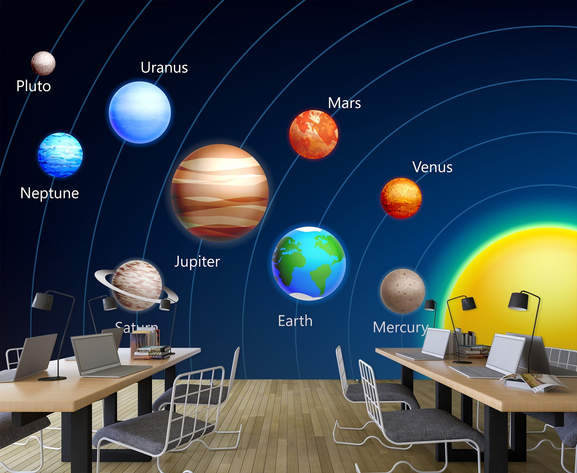 3D Cartoon Planet 172 Wall Murals Wallpaper AJ Wallpaper 2