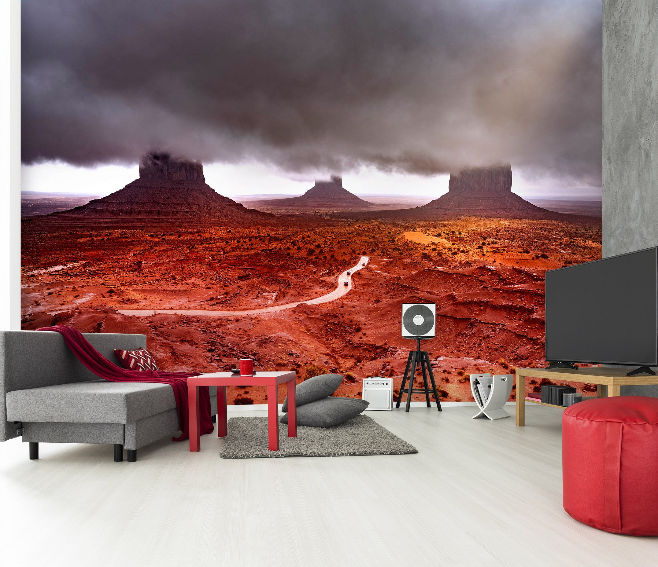 3D Red Land 1410 Marco Carmassi Wall Mural Wall Murals