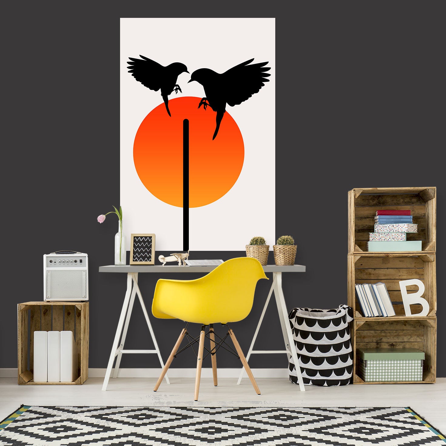 3D Bird Sun 233 Boris Draschoff Wall Sticker