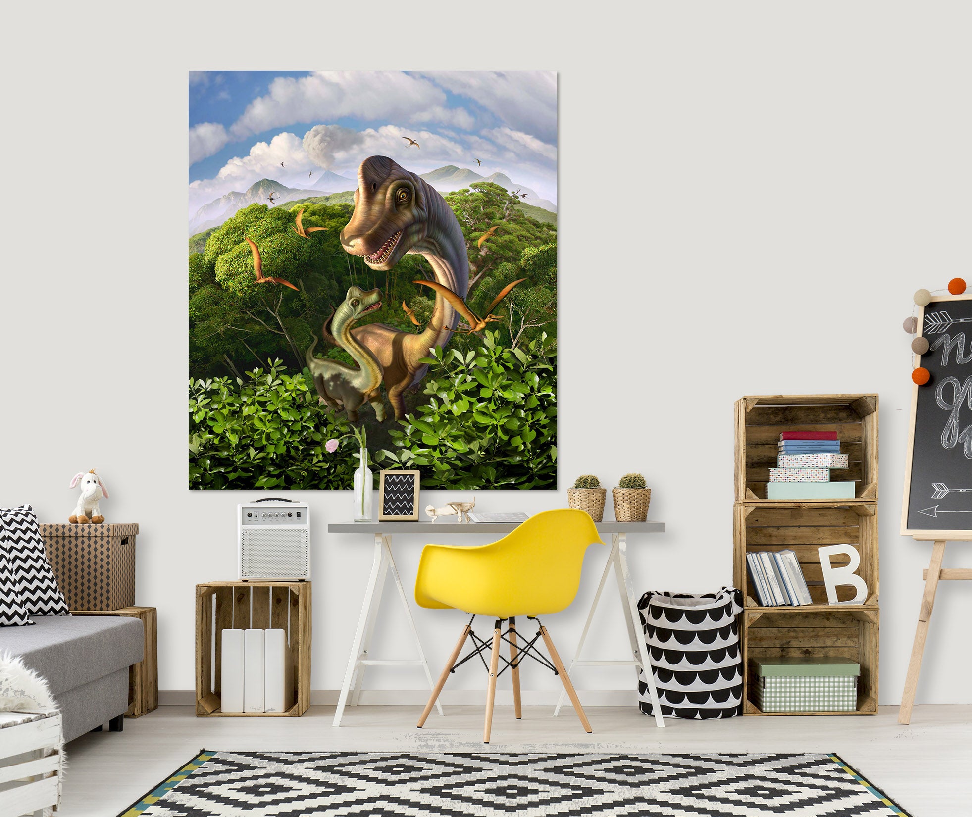 3D Long Necked Dragon 029 Jerry LoFaro Wall Sticker