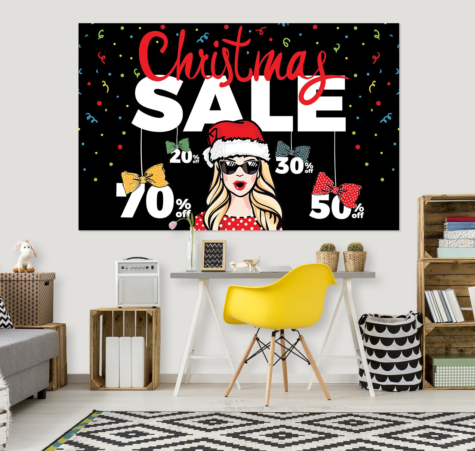 3D Sunglasses Bow Woman 1035 Wall Sticker