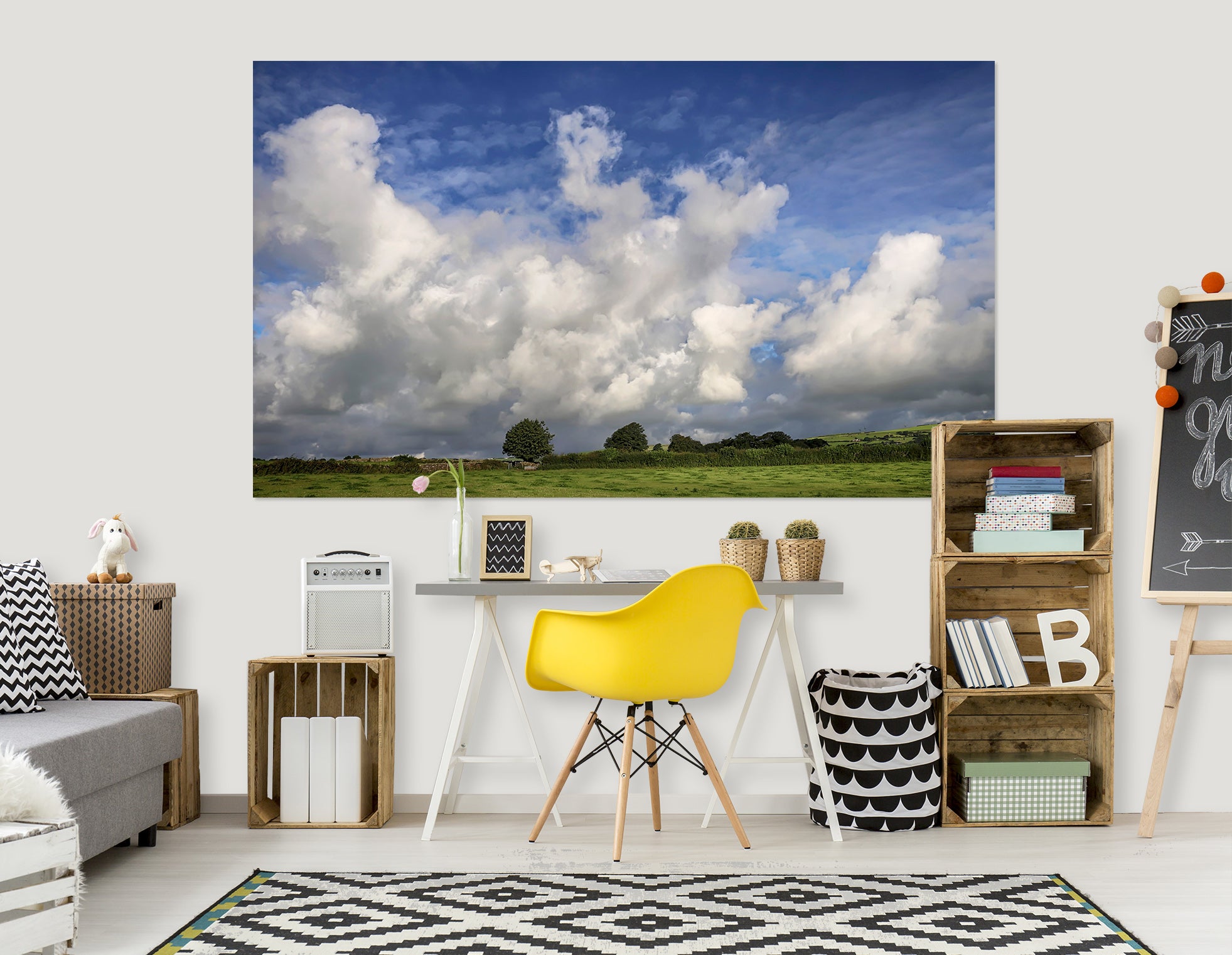 3D Grassland Sky 107 Jerry LoFaro Wall Sticker