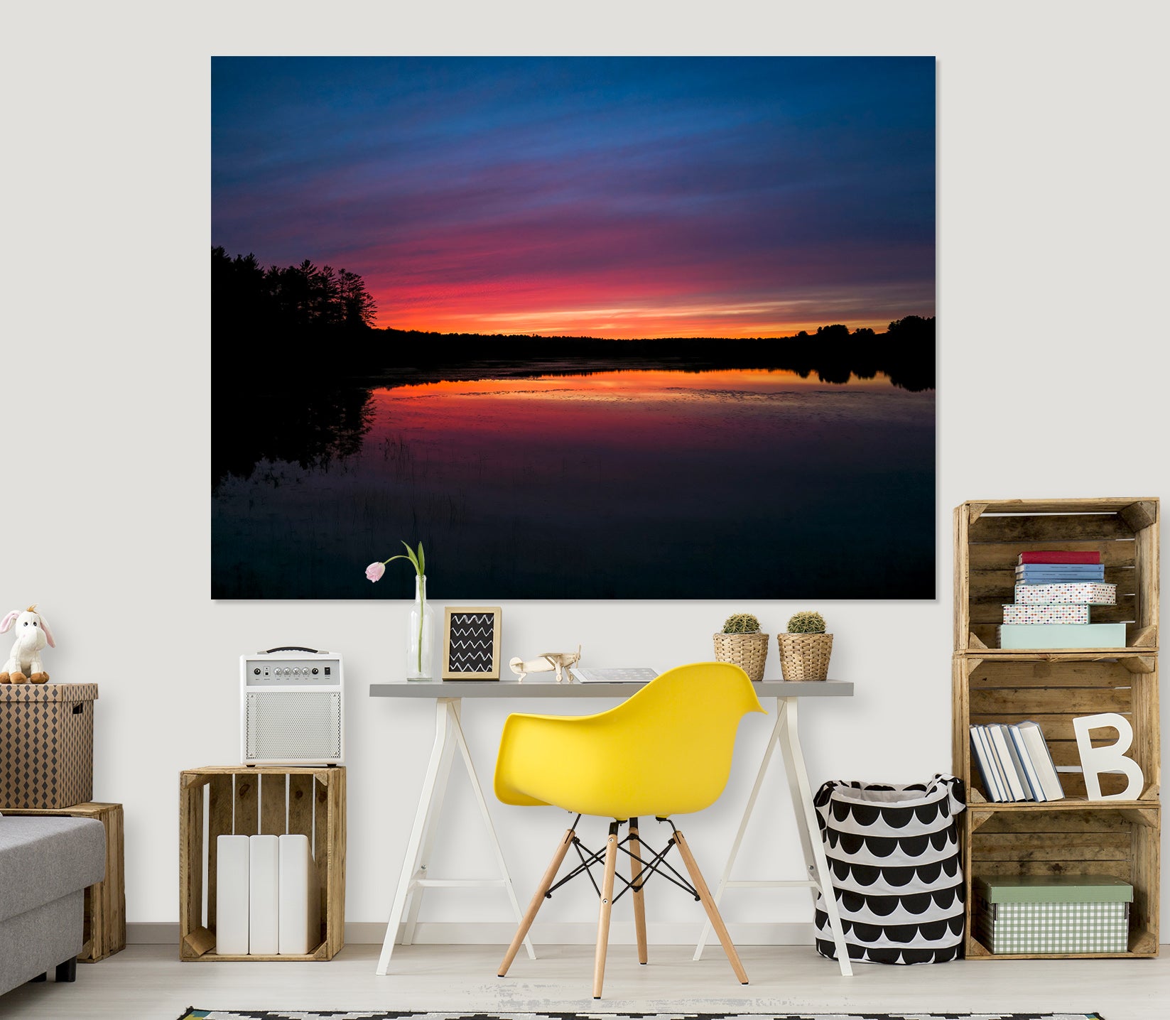 3D Sunset Sea 130 Jerry LoFaro Wall Sticker