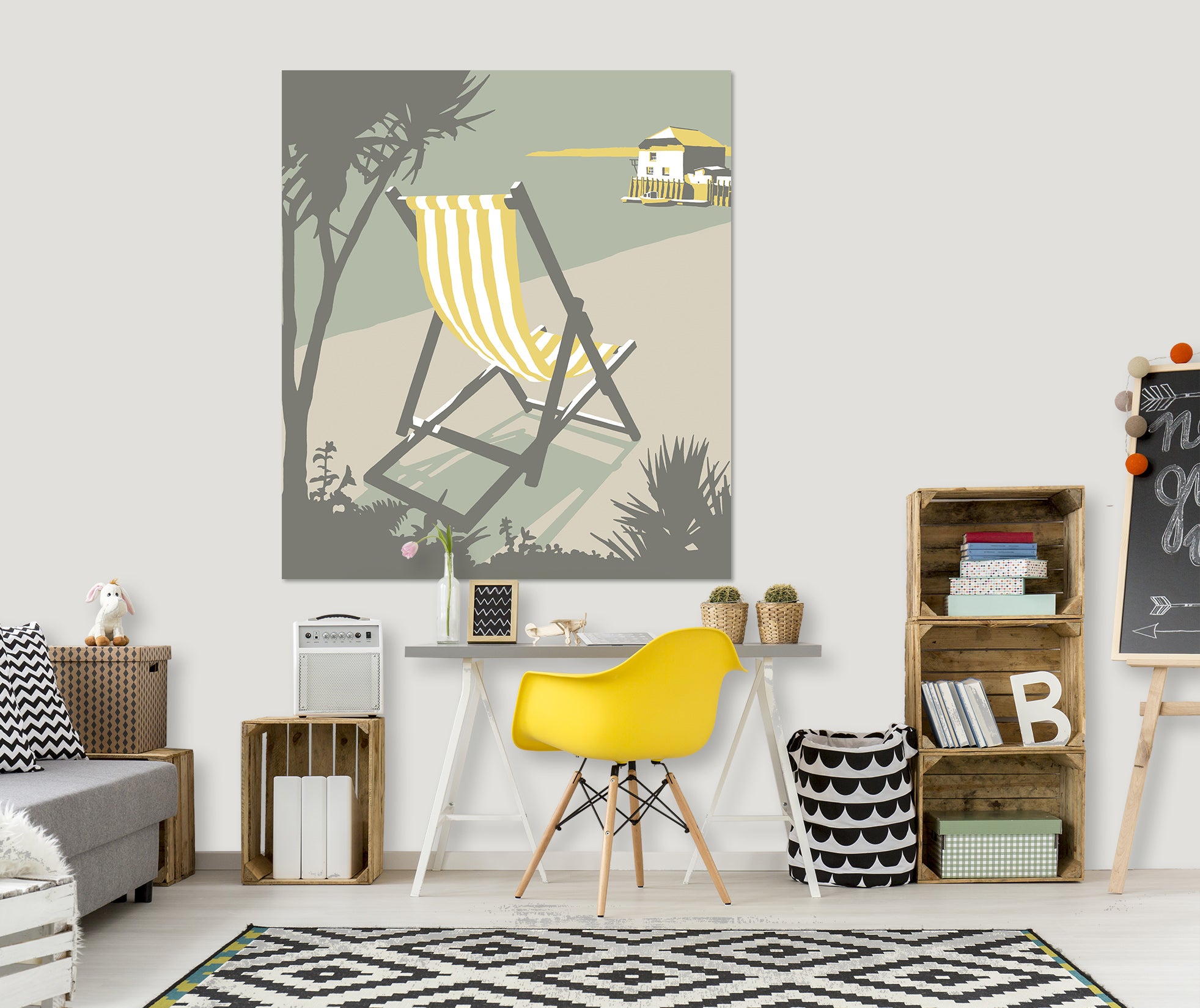 3D Rock Deckchair 051 Steve Read Wall Sticker