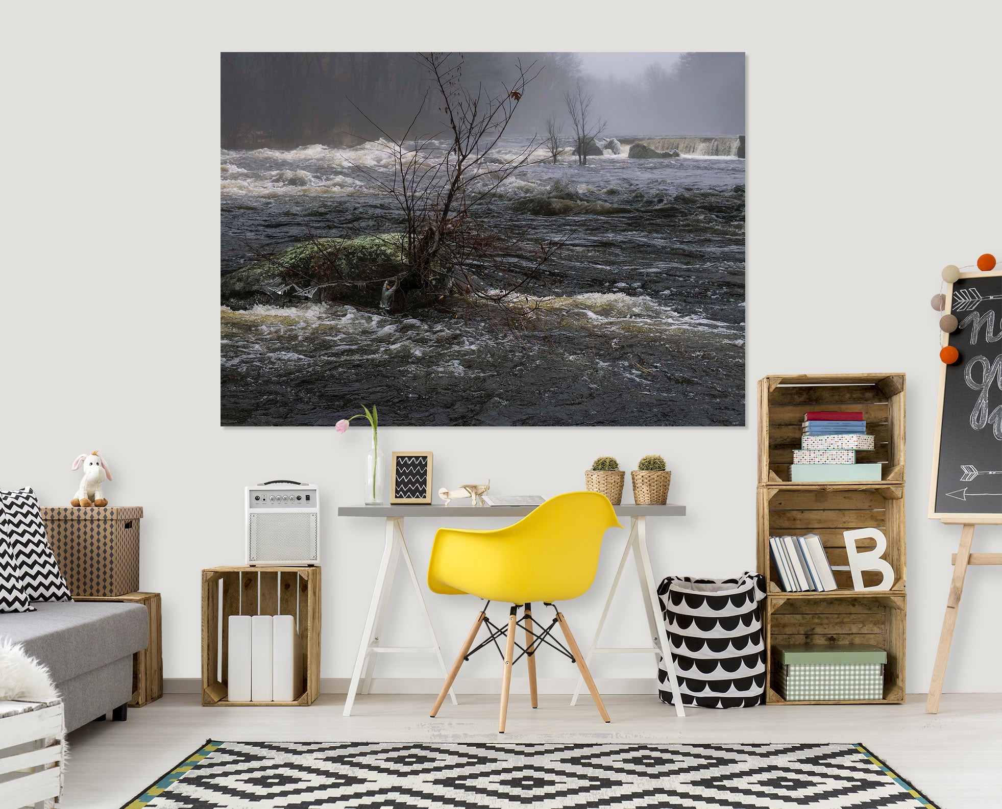 3D Misty River 113 Jerry LoFaro Wall Sticker