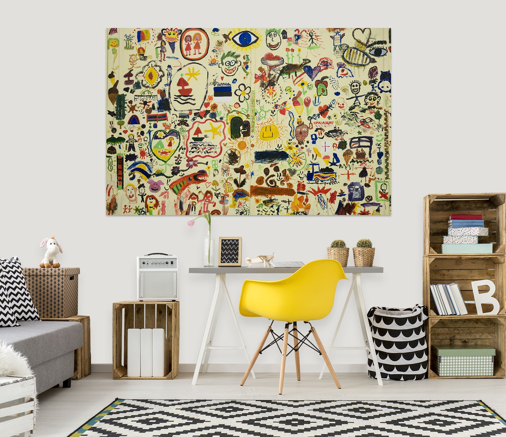 3D Crayon Drawing 1067 Wall Sticker