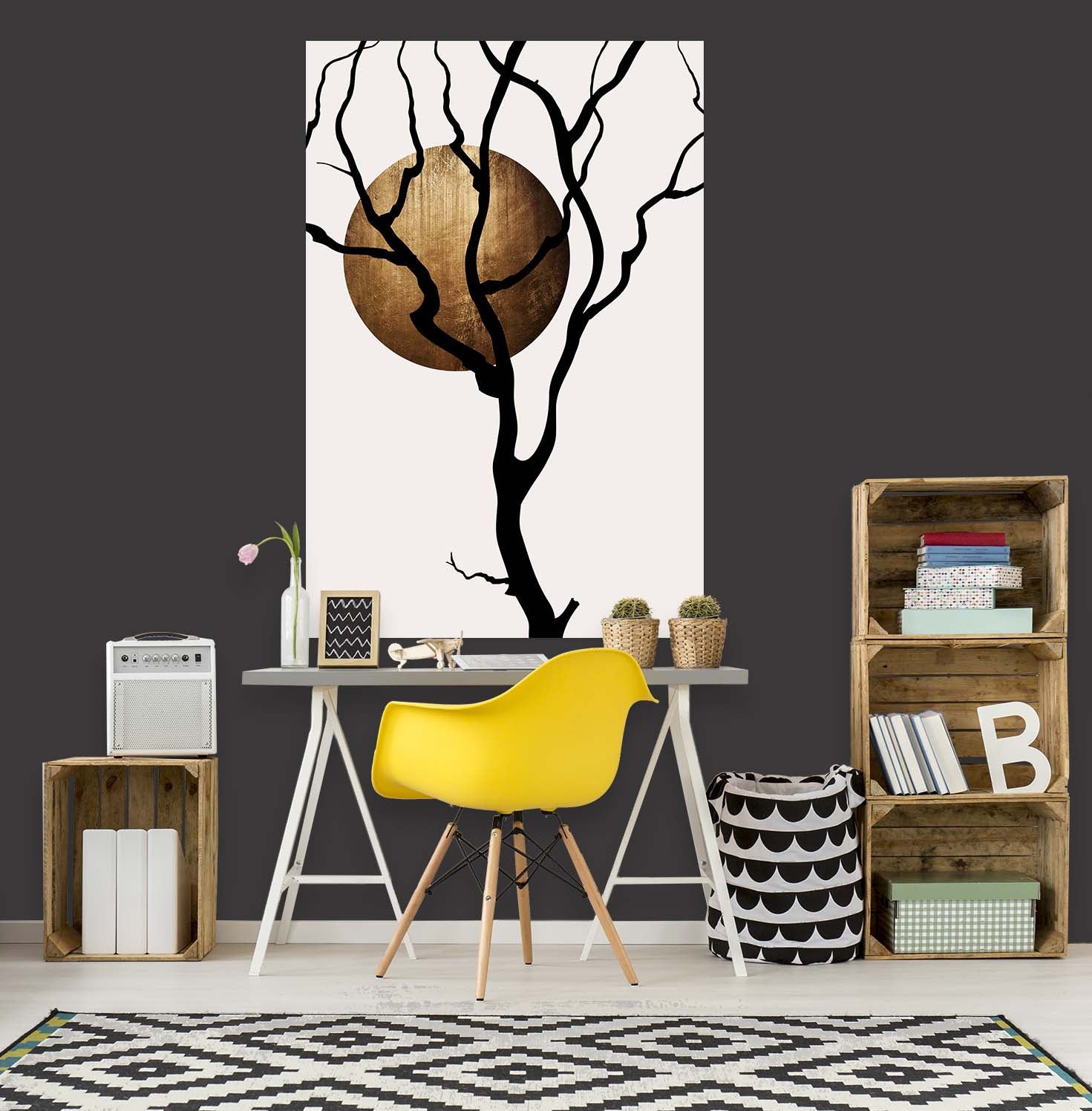 3D Twig Moon 187 Boris Draschoff Wall Sticker