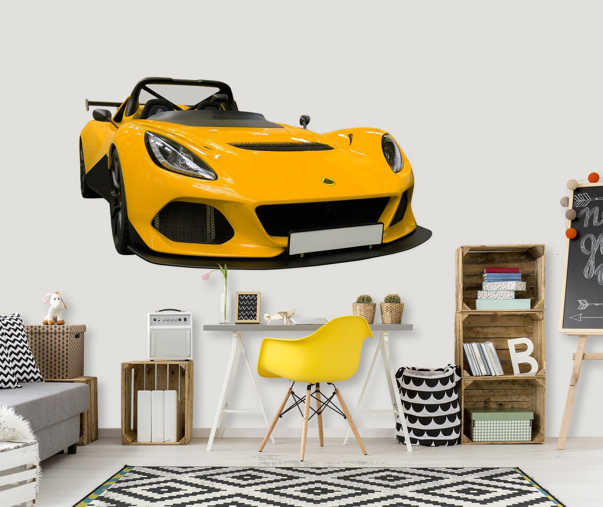 3D Lotus Yellow 0190 Vehicles Wallpaper AJ Wallpaper