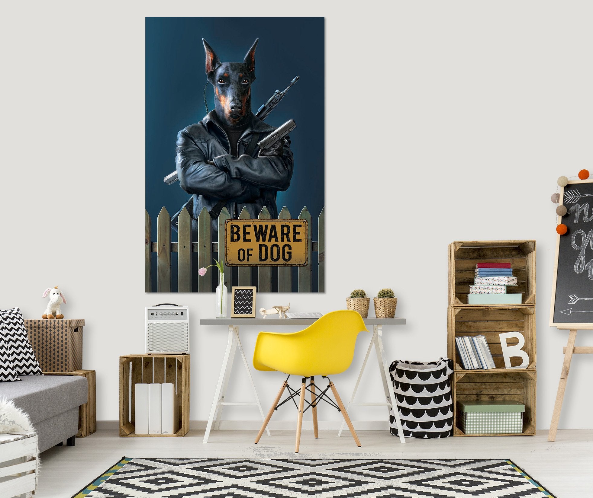 3D Beware Of Dog 011 Vincent Hie Wall Sticker Wallpaper AJ Wallpaper 2