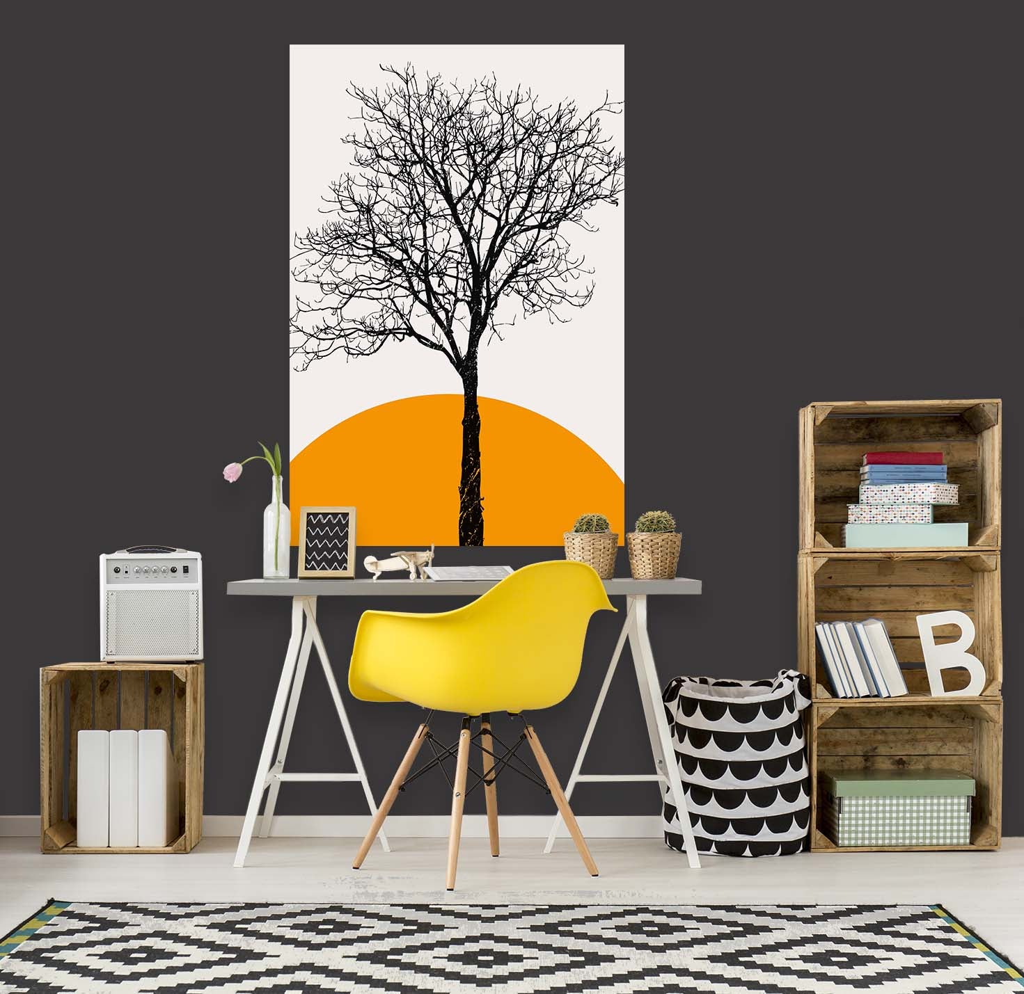 3D Sun Tree 222 Boris Draschoff Wall Sticker