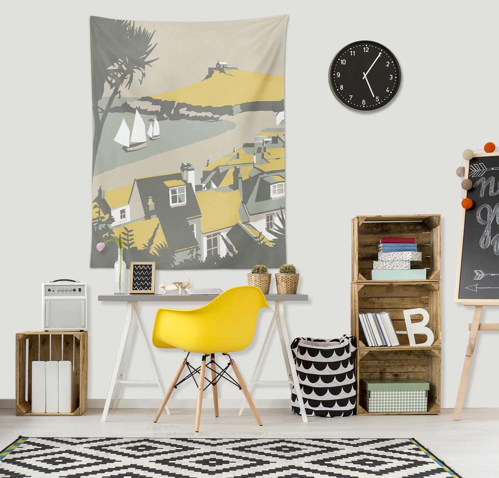 3D Yellow House 5386 Steve Read Tapestry Hanging Cloth Hang