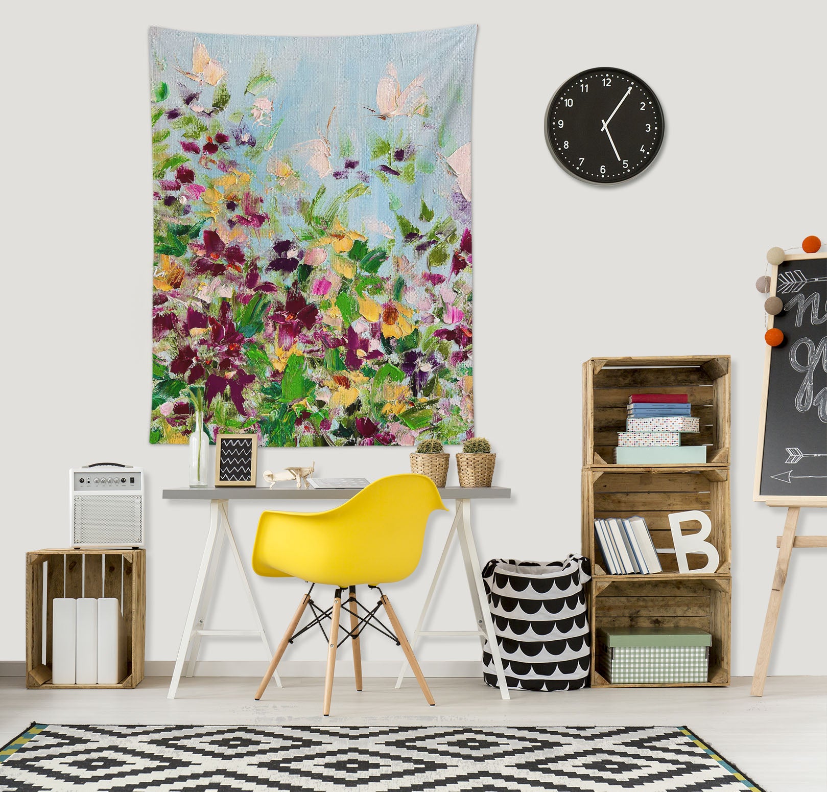 3D Blue Petals 3692 Skromova Marina Tapestry Hanging Cloth Hang