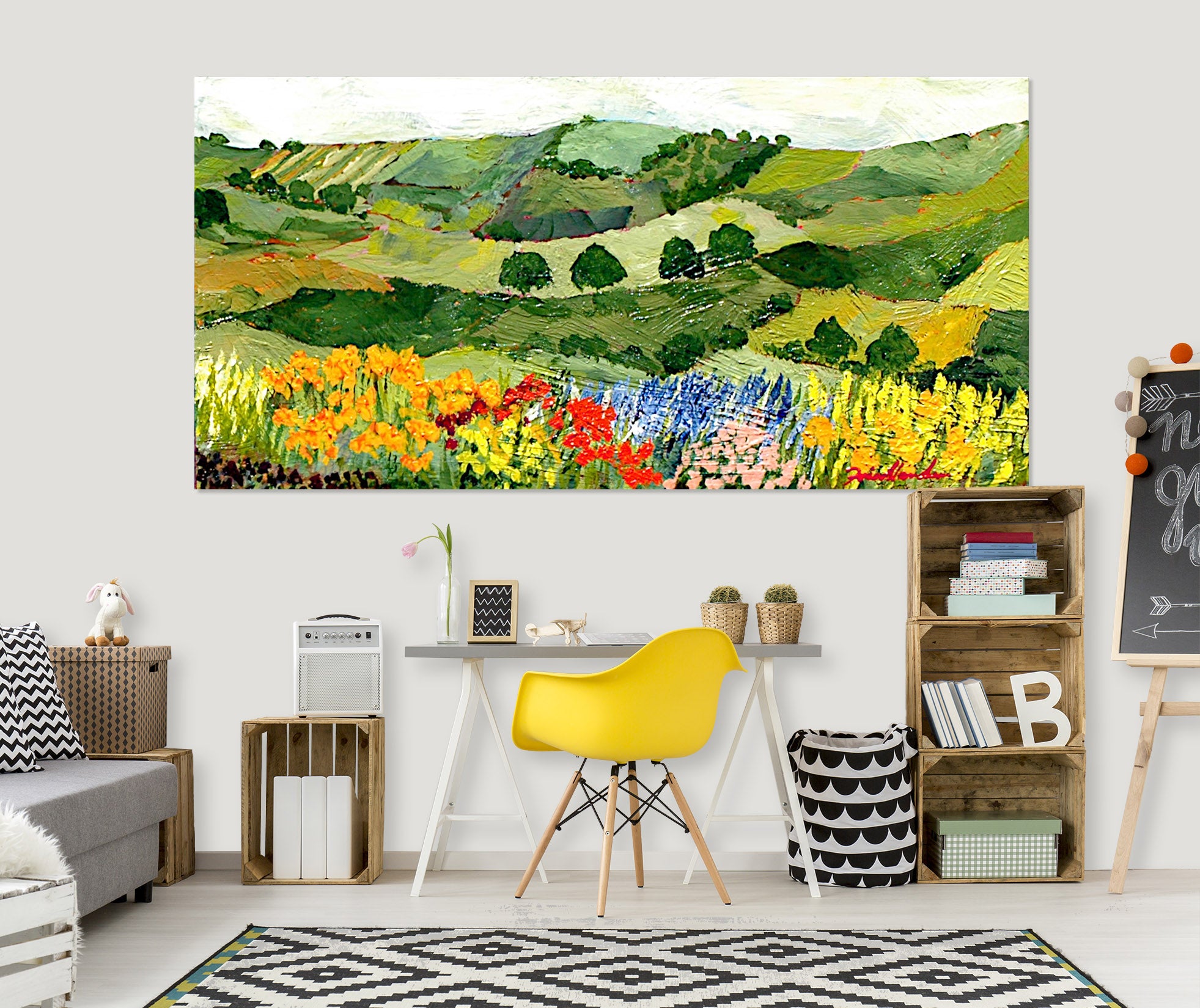 3D Colored Field 129 Allan P. Friedlander Wall Sticker