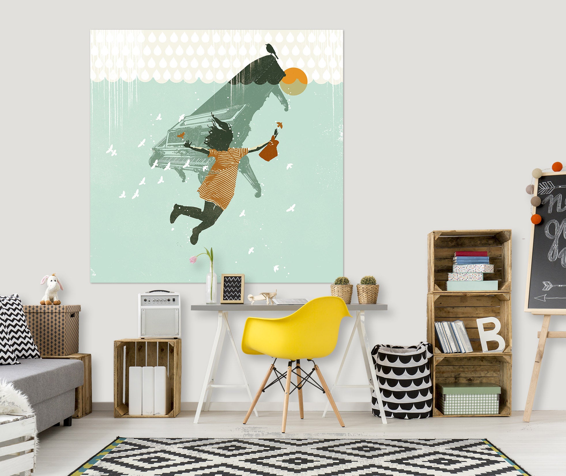 3D Swimming In The Water 029 Showdeer Wall Sticker