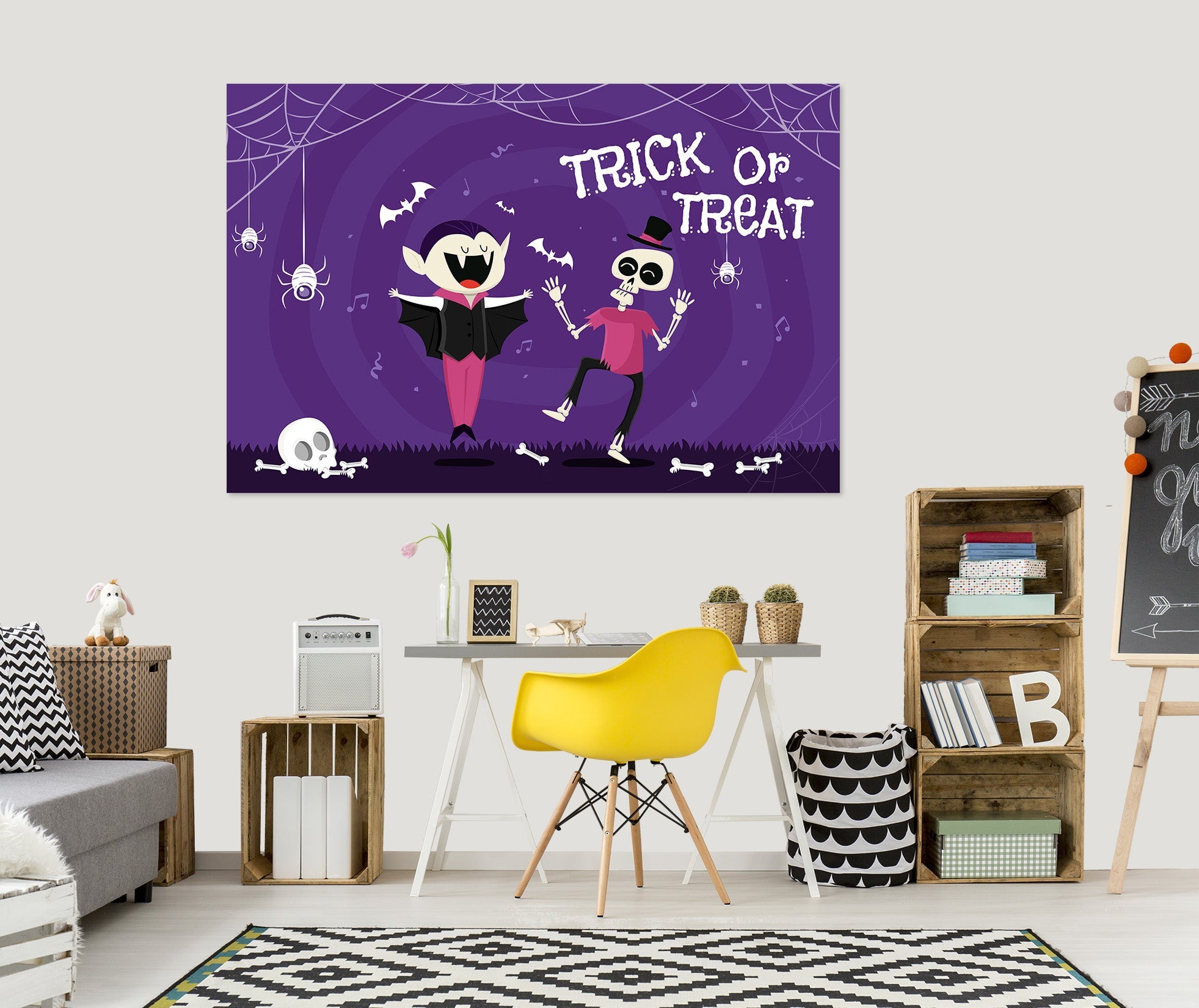 3D Cartoon Vampire 012 Halloween Wall Stickers Wallpaper AJ Wallpaper 2