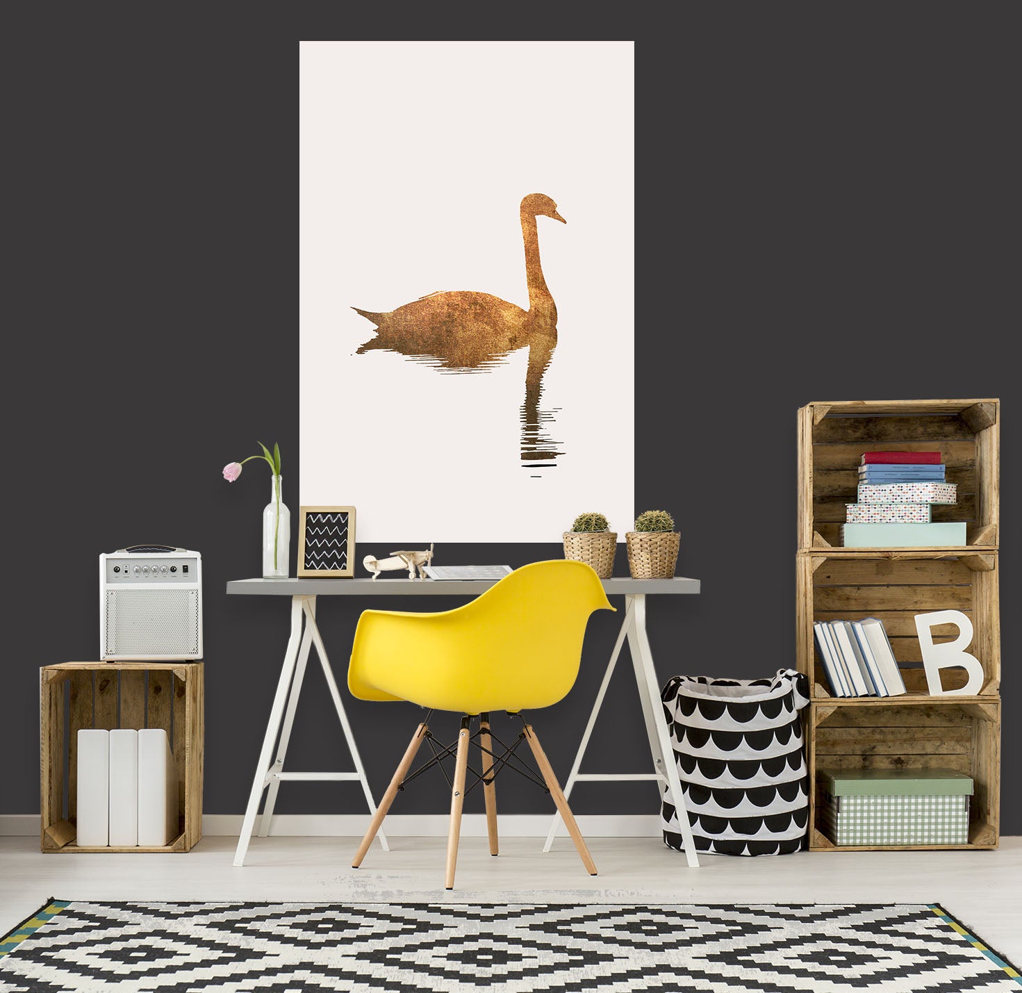 3D Swan Lake 228 Boris Draschoff Wall Sticker