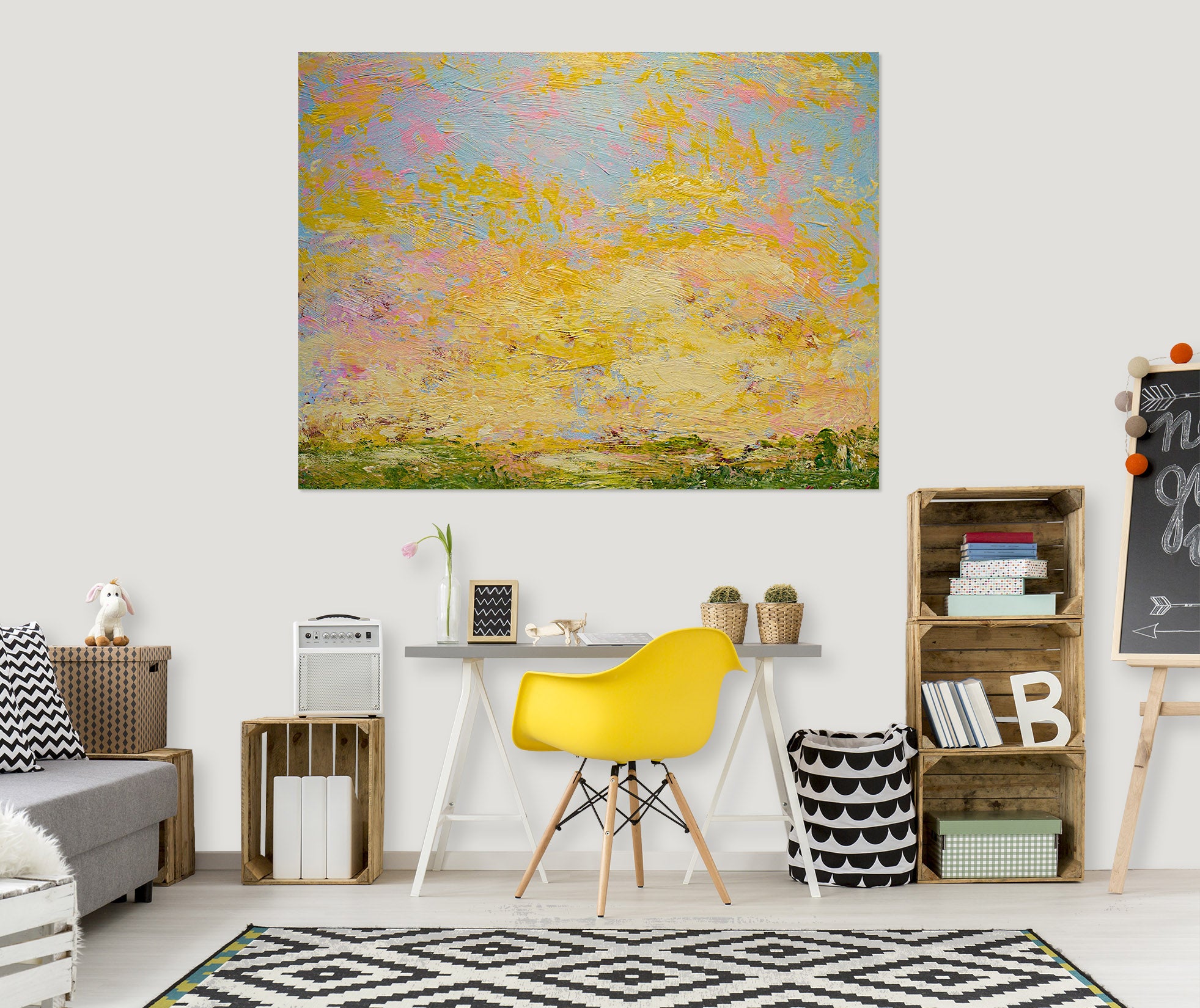 3D Yellow Smudge 190 Allan P. Friedlander Wall Sticker