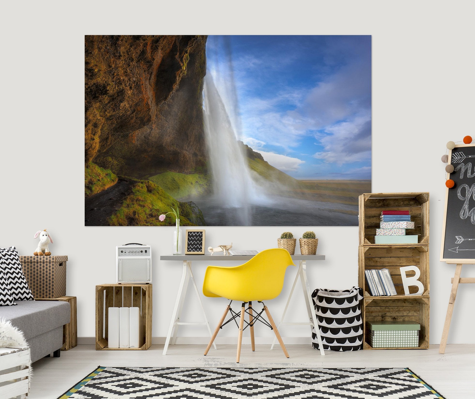 3D Alpine Waterfall 164 Marco Carmassi Wall Sticker Wallpaper AJ Wallpaper 2