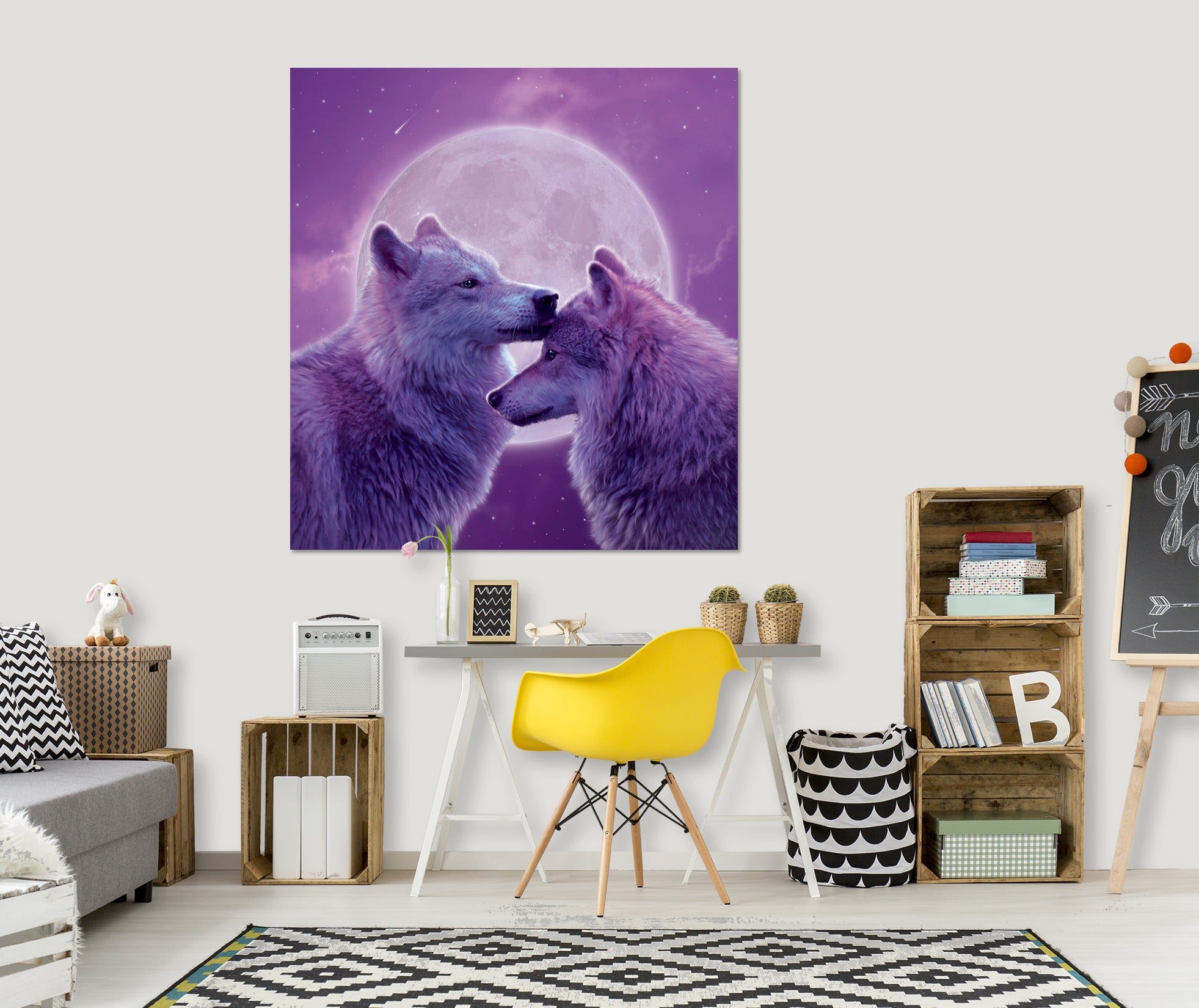 3D Loving Wolves 049 Vincent Hie Wall Sticker