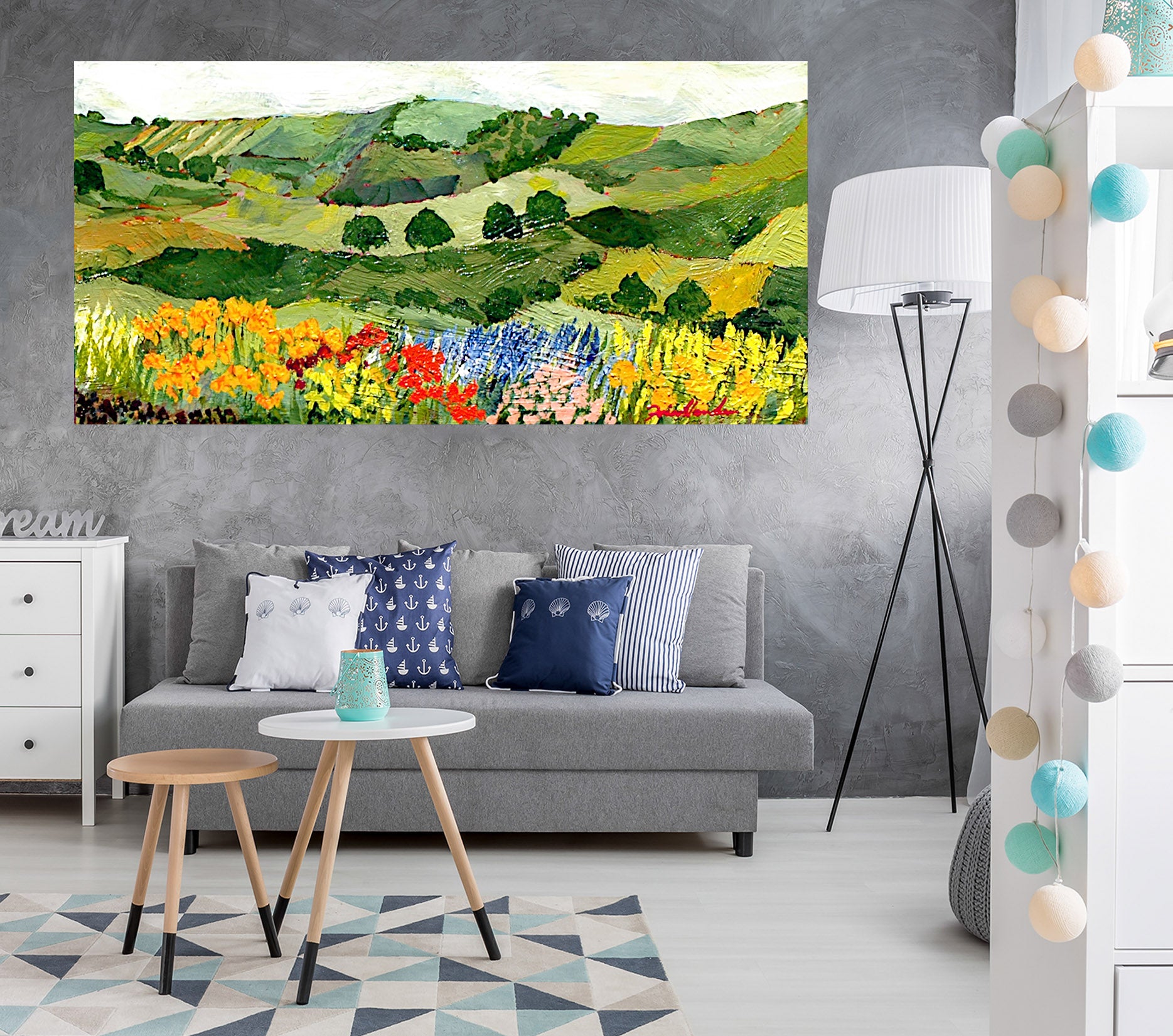 3D Colored Field 129 Allan P. Friedlander Wall Sticker