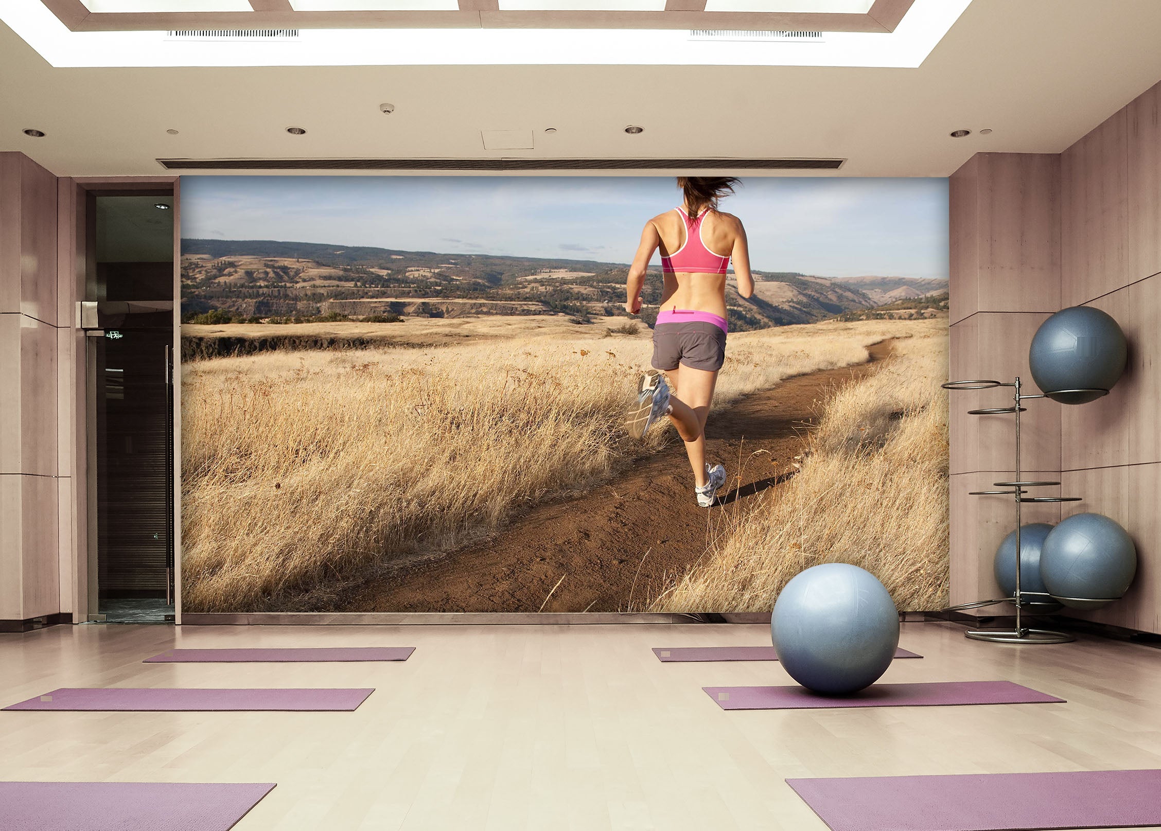 3D Girl Running 219 Wall Murals