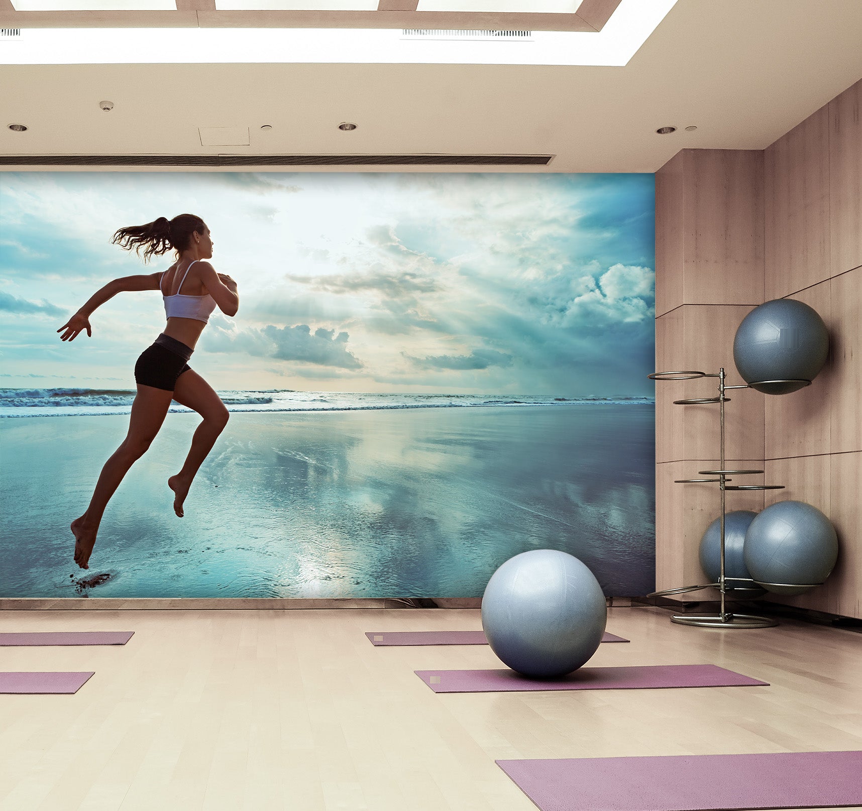 3D Girl Jumping 232 Wall Murals