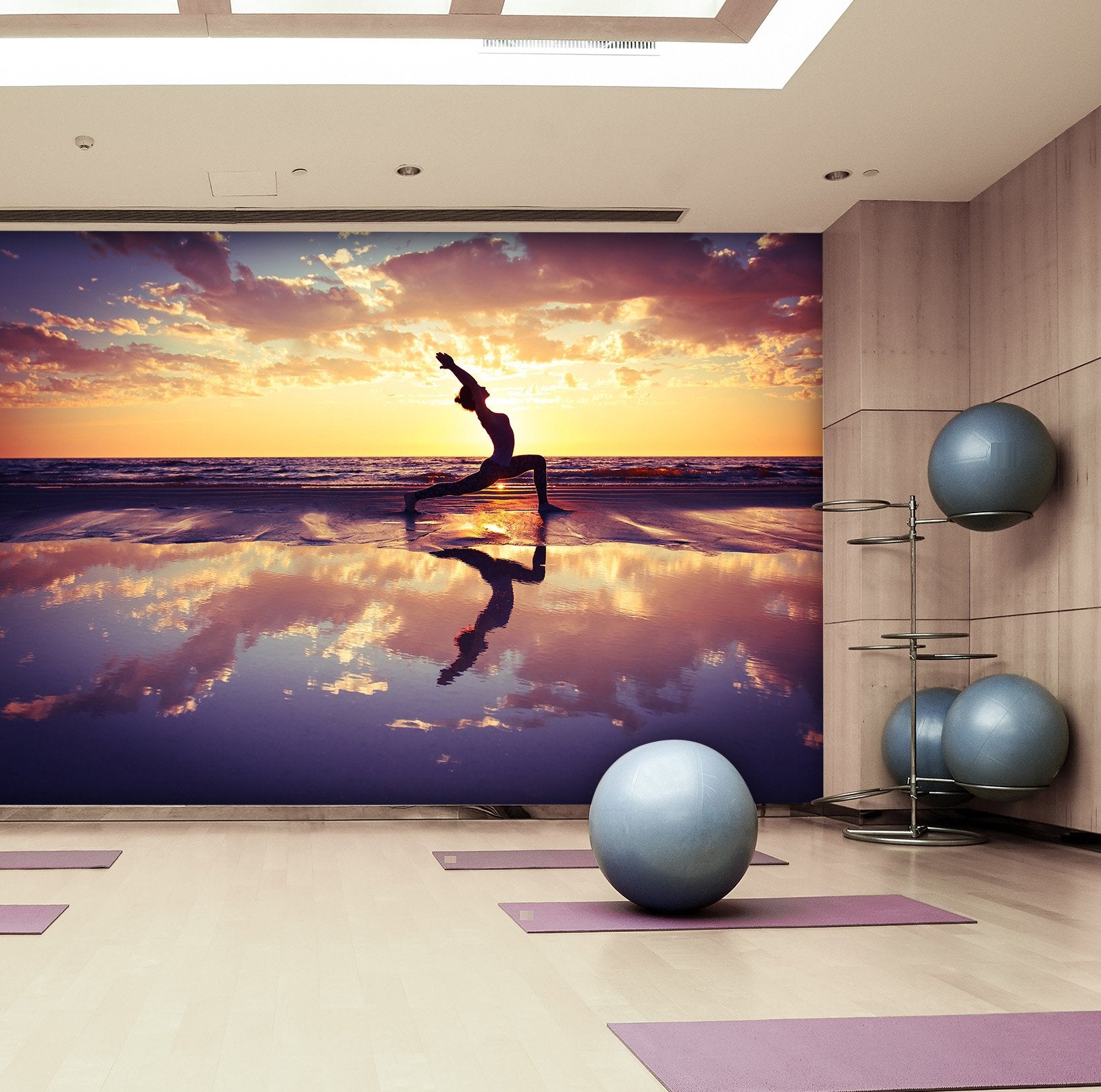 3D Beach Yoga 067 Wall Murals Wallpaper AJ Wallpaper 2