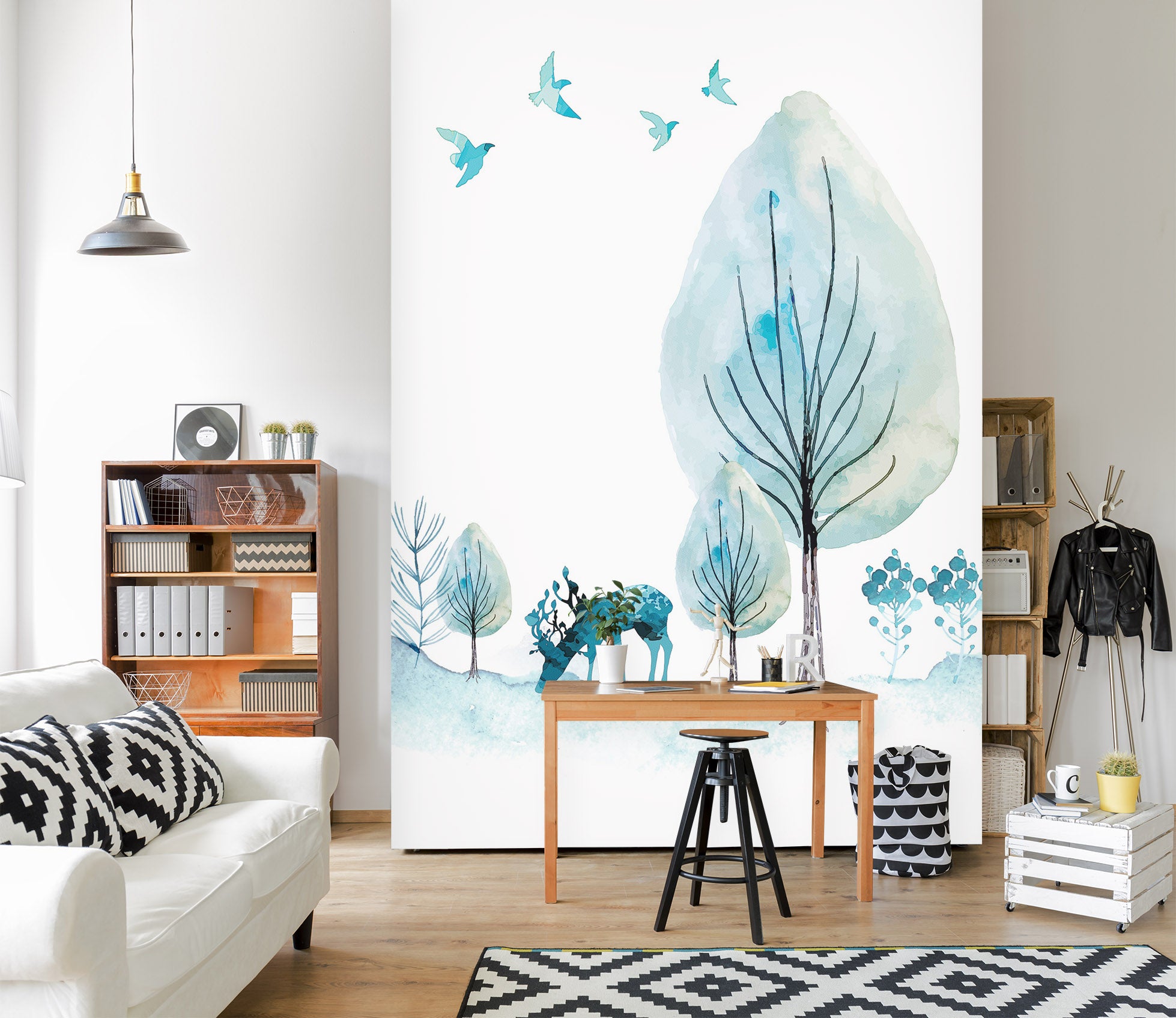 3D Blue Fir Tree 045 Wall Murals